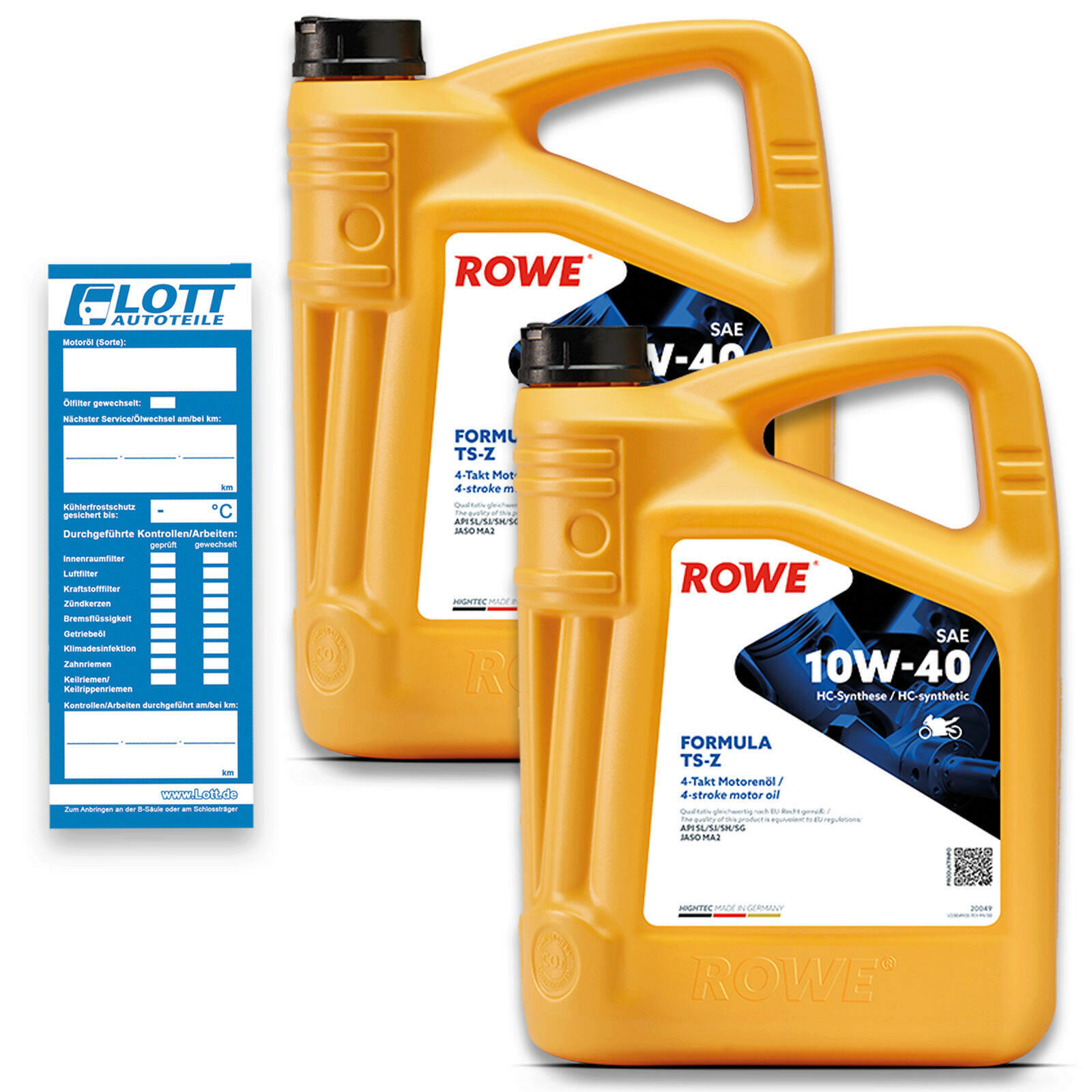 10L ROWE HIGHTEC FORMULA 10W-40 TS-Z 4-Takt Motorradöl Motoröl API SL/SJ/SH/SG