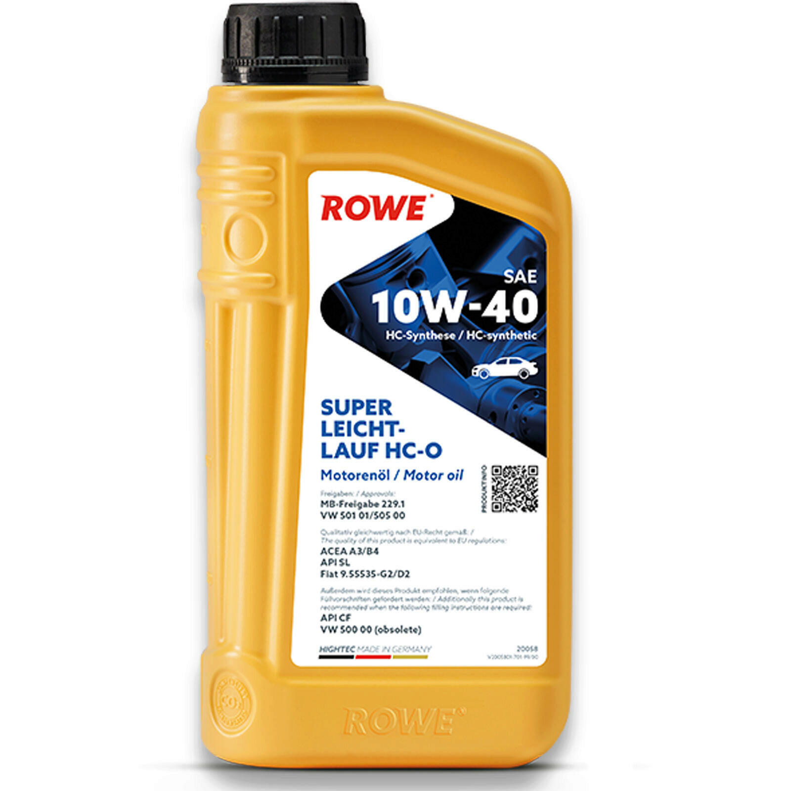 6L ROWE Hightec Super Leichtlauf Motoröl HC-O 10W-40 MB 229.1 VW 501 01 505 00