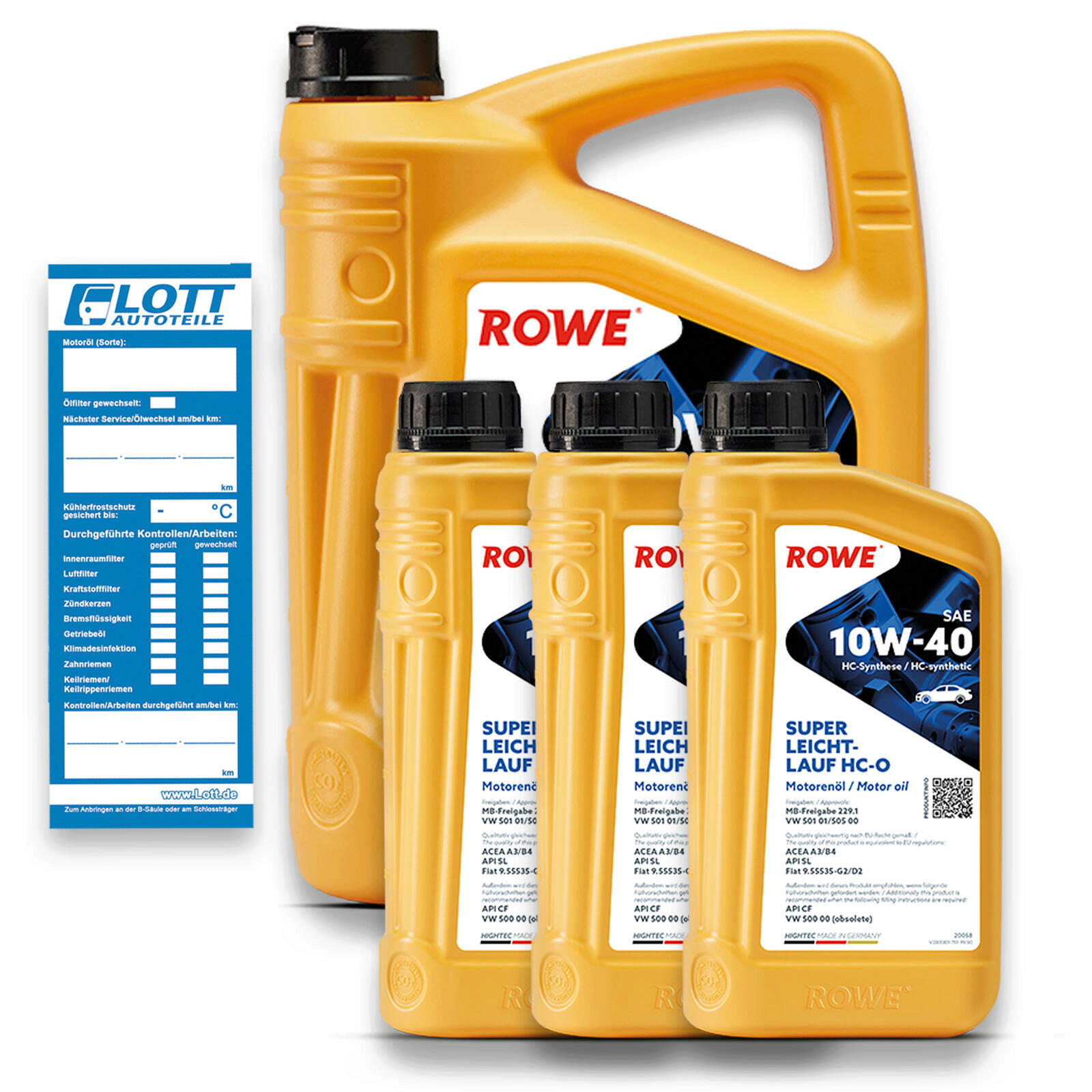 8L ROWE Hightec Super Leichtlauf Motoröl HC-O 10W-40 MB 229.1 VW 501 01 505 00