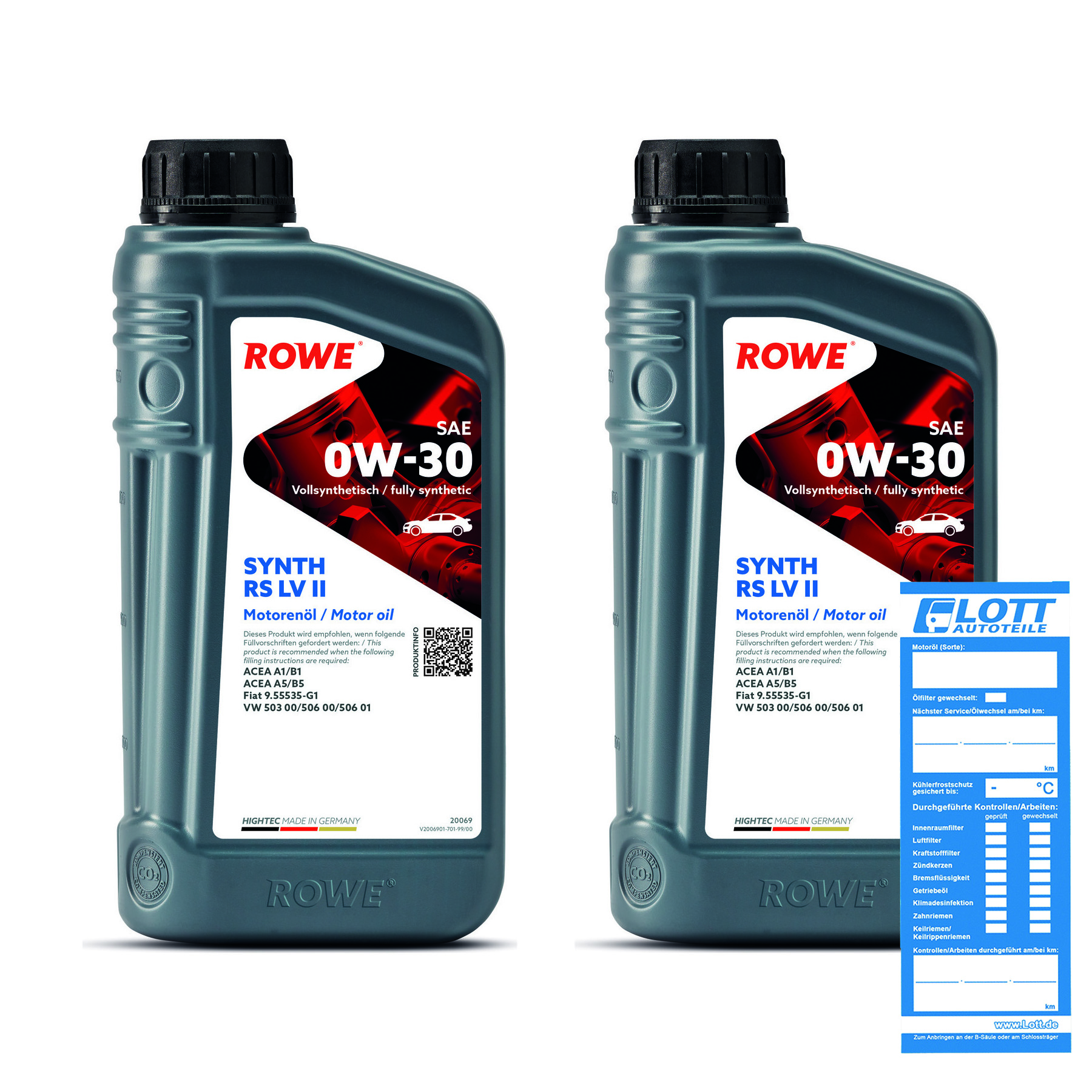 2x 1L ROWE Motoröl HIGHTEC SYNTH RS SAE 0W-30 LV II 20069-0010-99