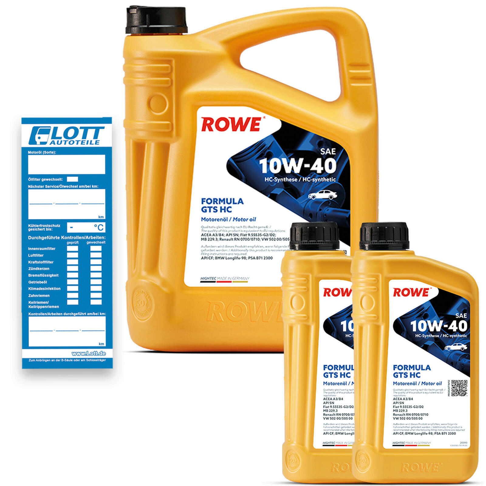 7L ROWE Hightec Formula GTS SAE 10W-40 HC API CF BMW Longlife-98 PSA B71 2300...
