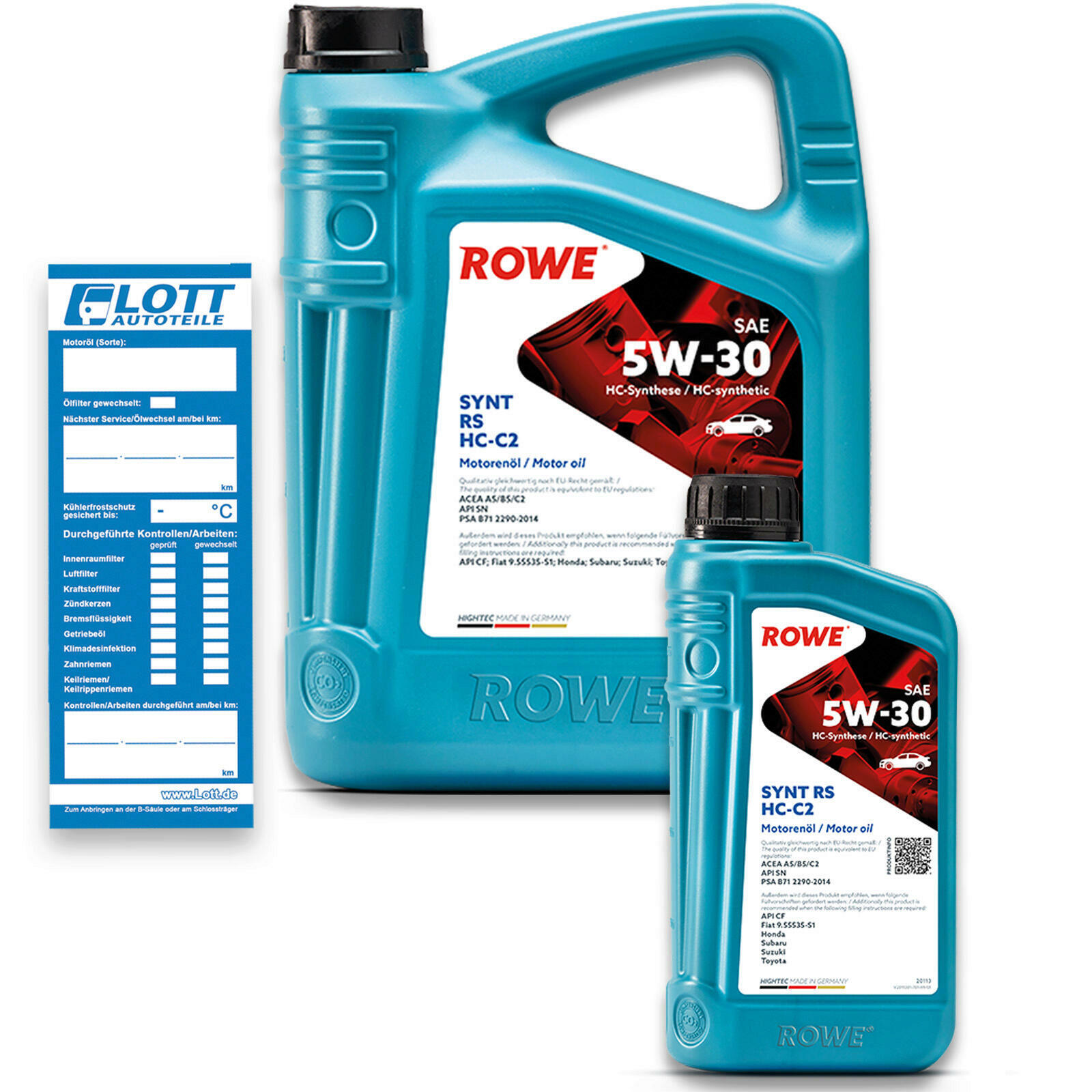 6L ROWE HIGHTEC SYNT RS SAE 5W-30 HC-C2 Motoröl ACEA A5/B5 PSA B71 2290-2014