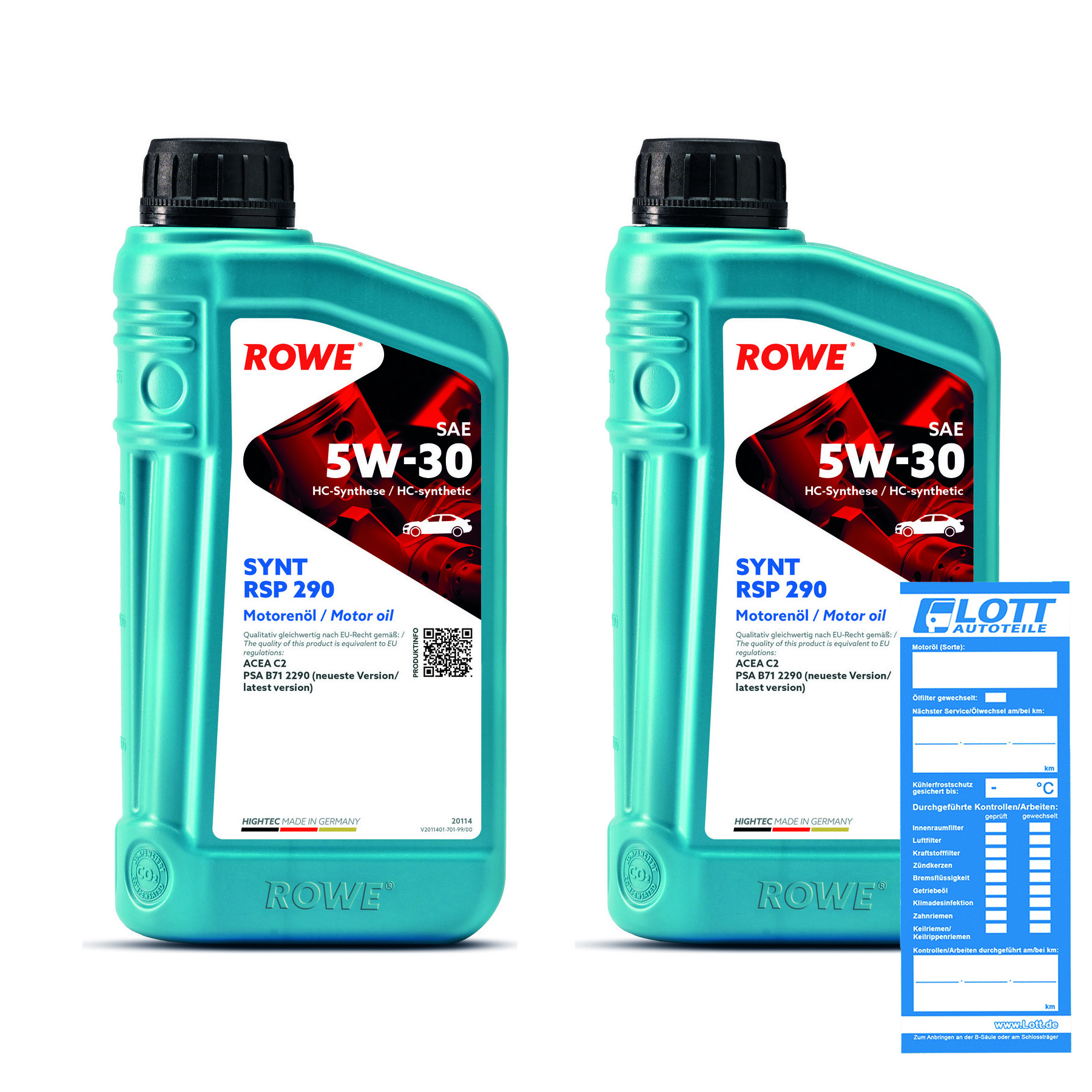 2x 1L ROWE Motoröl HIGHTEC SYNT RSP 290 SAE 5W-30 20114-0010-99