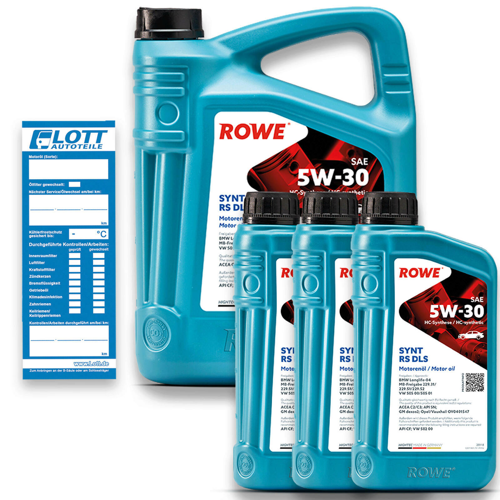 8L ROWE Motoröl Hightec Synt RS DLS 5W-30 BMW LL-04 MB 229.31 229.52 VW ...