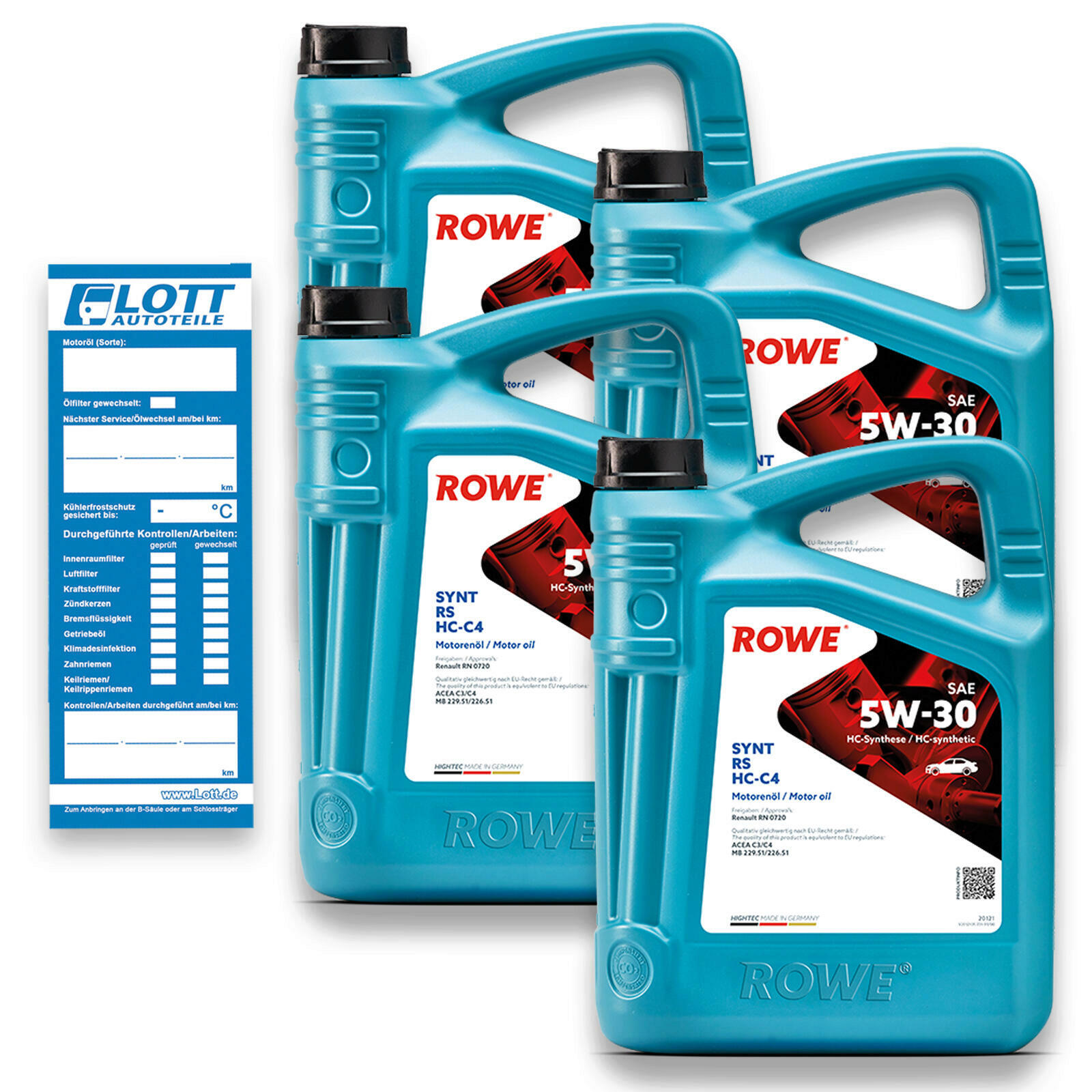 20L ROWE Motoröl Hightec Synt RS 5W-30 HC-C4 ACEA C3/C4 Renault RN0720 Motorenöl