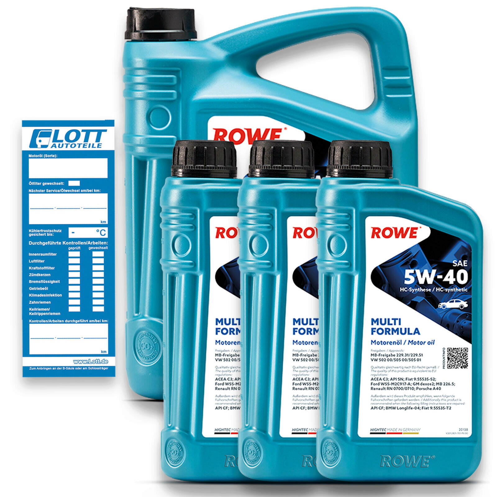 8L ROWE Motoröl Multi Formula 5W-40 MB 229.31 229.51 VW 505 00 505 01 BM...