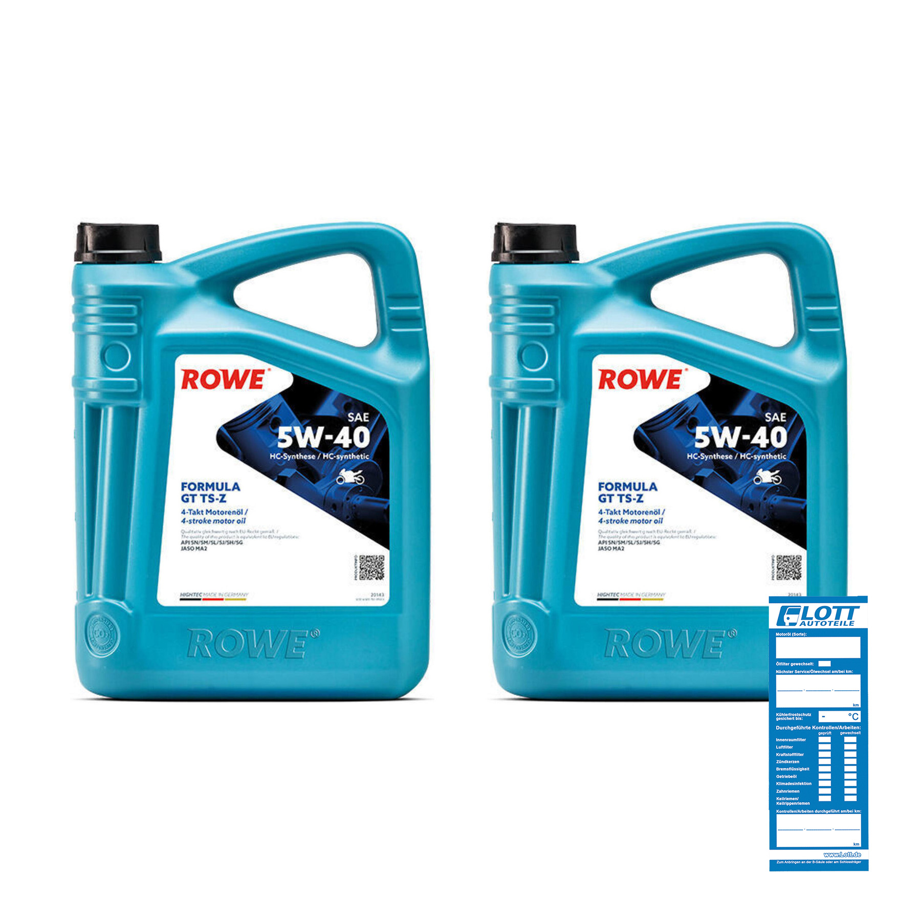 2x 4L ROWE HIGHTEC FORMULA GT 5W-40 TS-Z Motoröl