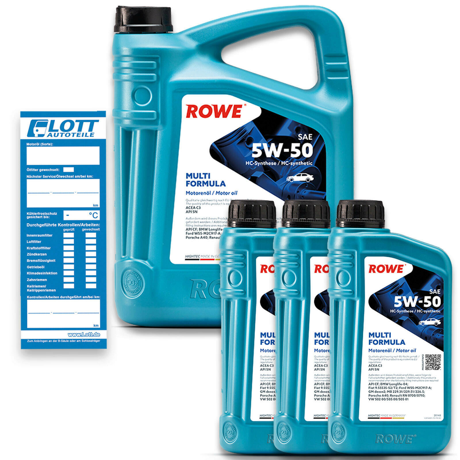 8L ROWE HIGHTEC MULTI FORMULA 5W-50 Motoröl Dexos 2 VW 502.00 505.00 BMW...