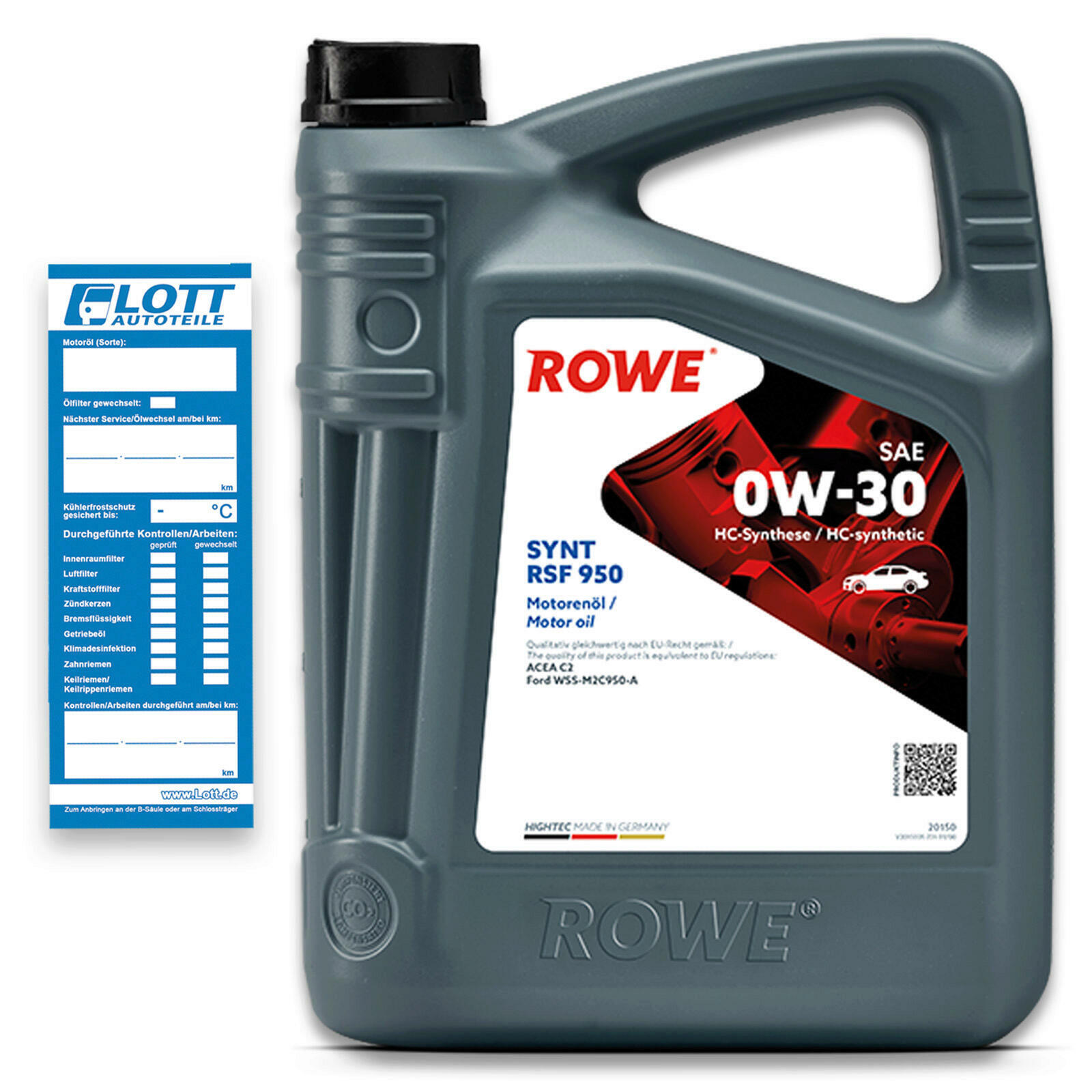 20L ROWE HIGHTEC SYNT RSF 950 0W-30 Motoröl ACEA C2 Ford WSS-M2C950-A