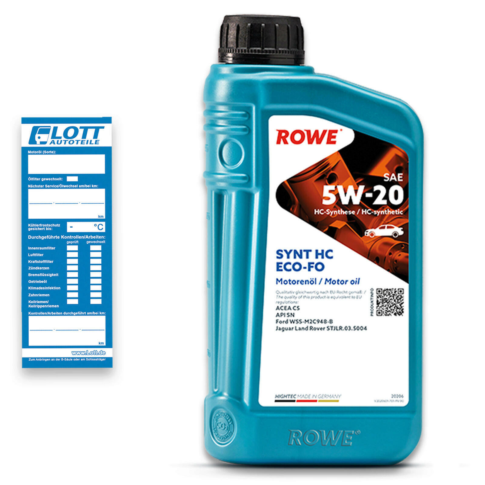 6L ROWE HIGHTEC SYNT HC ECO-FO SAE 5W-20 Motoröl ACEA C5 FORD WSS-M2C948-B
