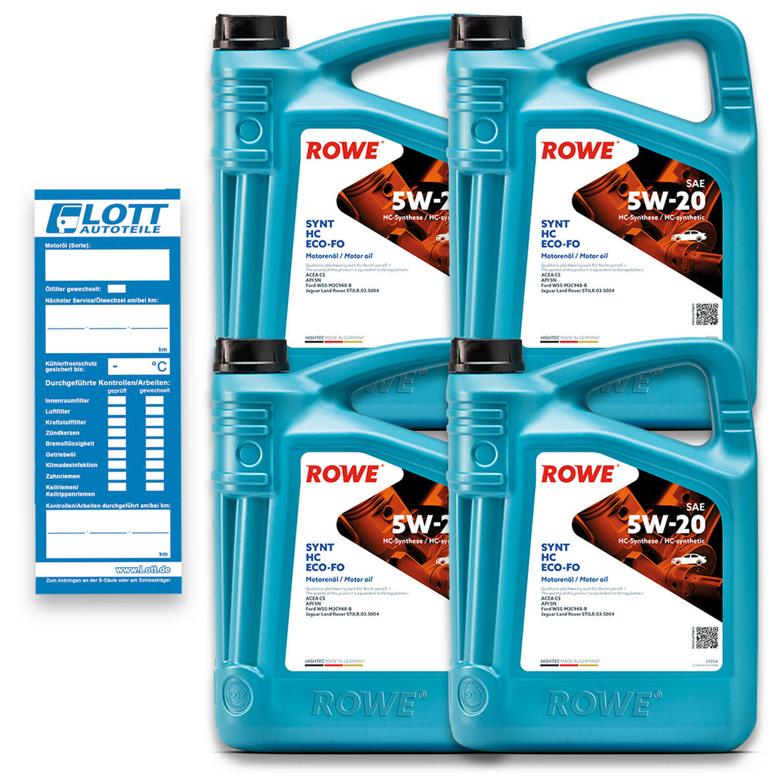 20L ROWE HIGHTEC SYNT HC ECO-FO SAE 5W-20 Motoröl ACEA C5 FORD WSS-M2C948-B