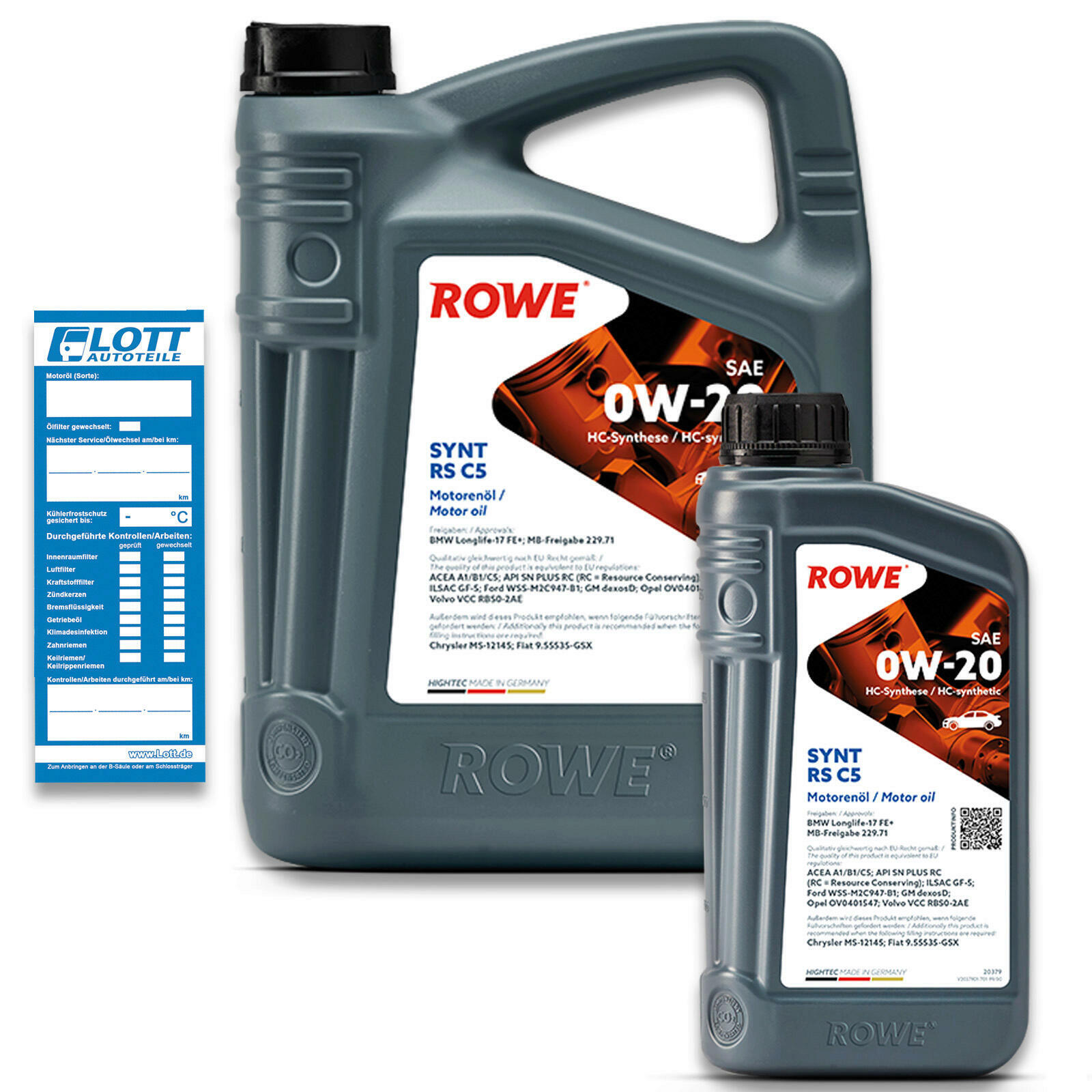 6L ROWE HIGHTEC SYNT RS C5 SAE 0W-20 Motoröl BMW Longlife-17 FE+ MB 229.71 Ö