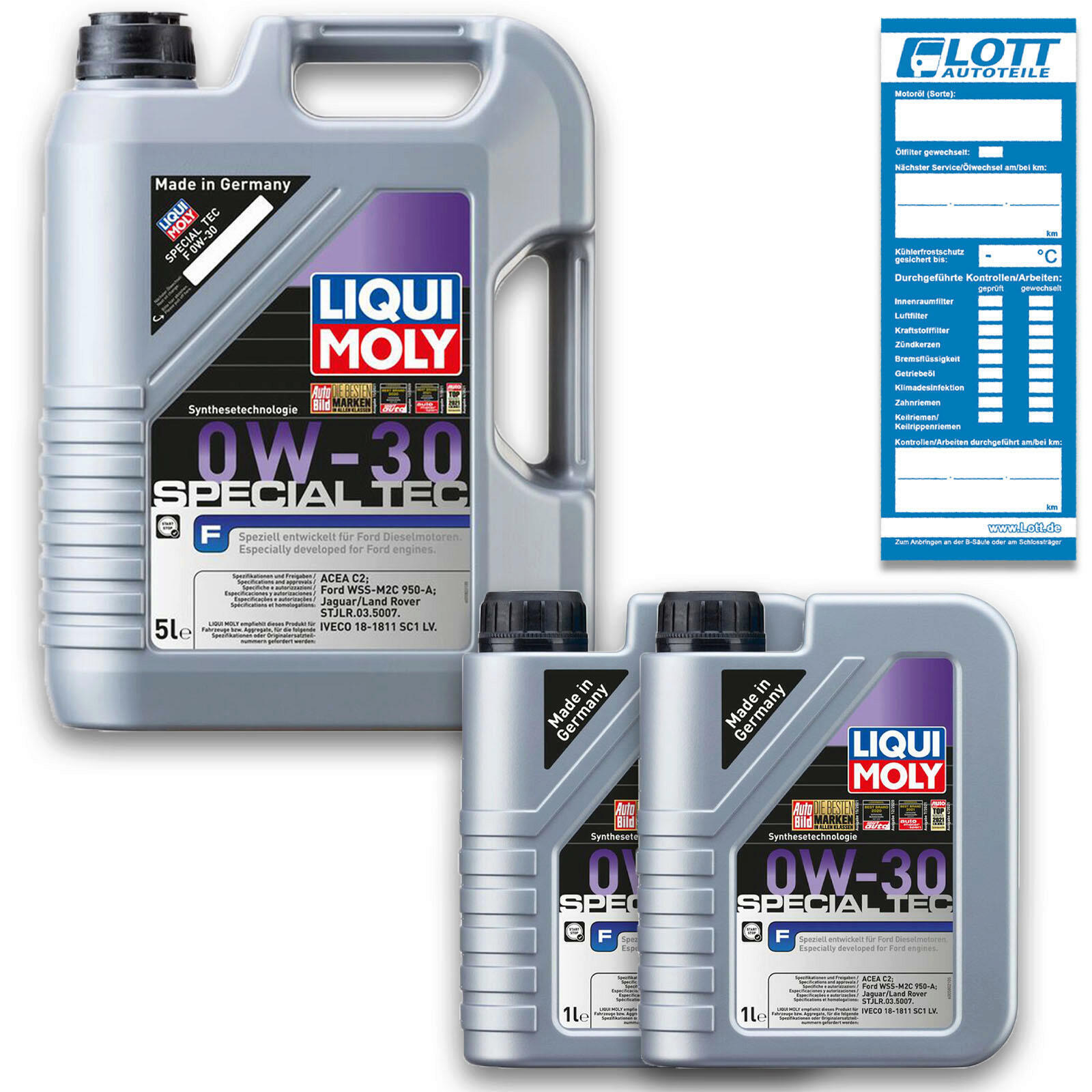 7 Liter Liqui Moly 20723 Motorenöl Motoröl Special Tec F 0W-30 Oil ...