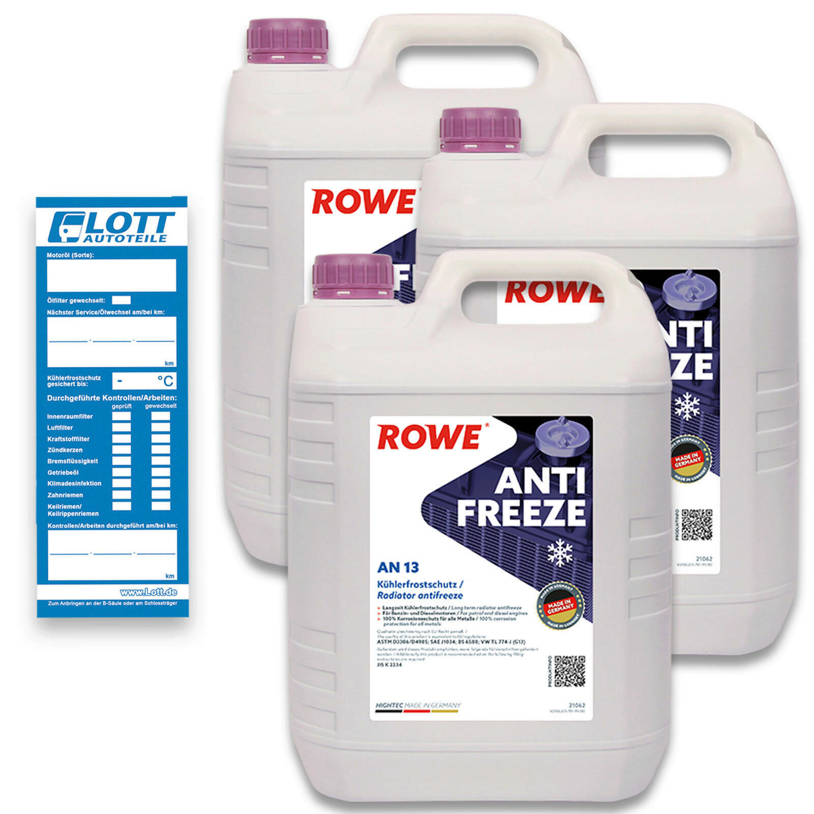 15L ROWE HIGHTEC ANTIFREEZE AN 13 Kühlerfrostschutz VW G13 Konzentrat Lila