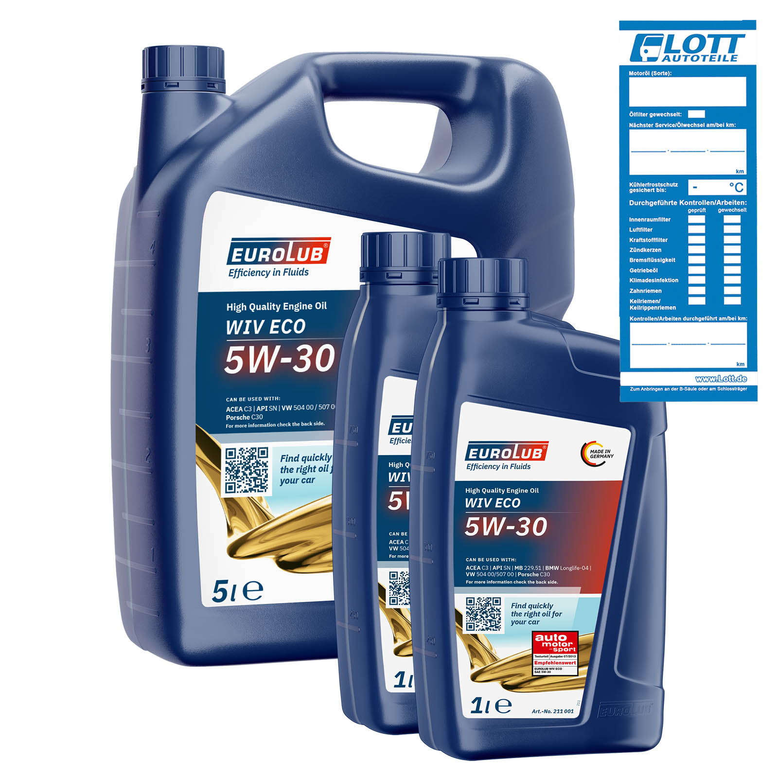 7L EUROLUB WIV ECO 5W-30 ACEA C3 API SN für Benzin- und Dieselmotoren