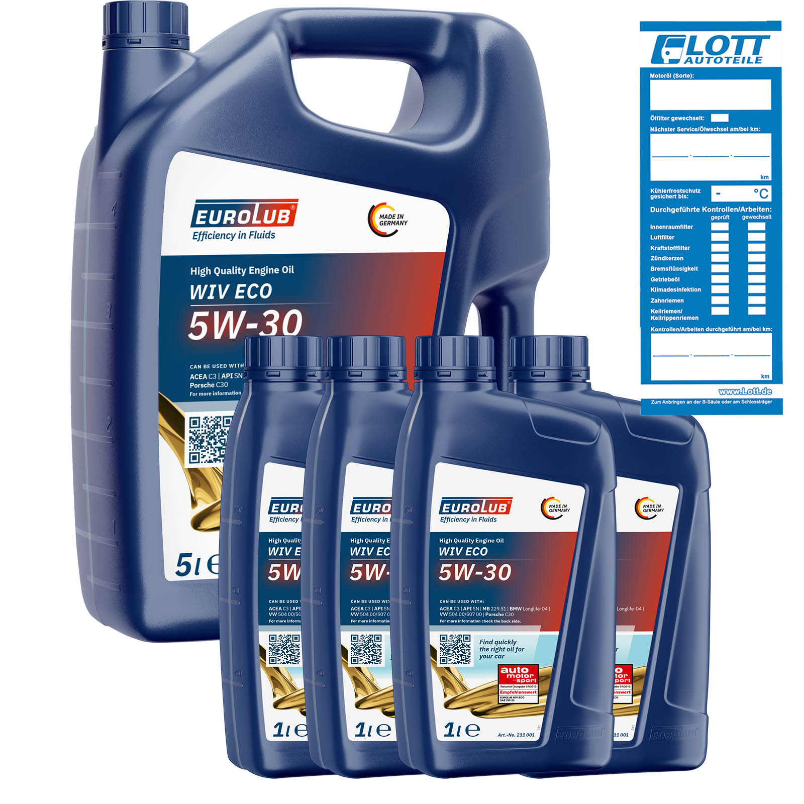 9L EUROLUB WIV ECO 5W-30 ACEA C3 API SN für Benzin- und Dieselmotoren