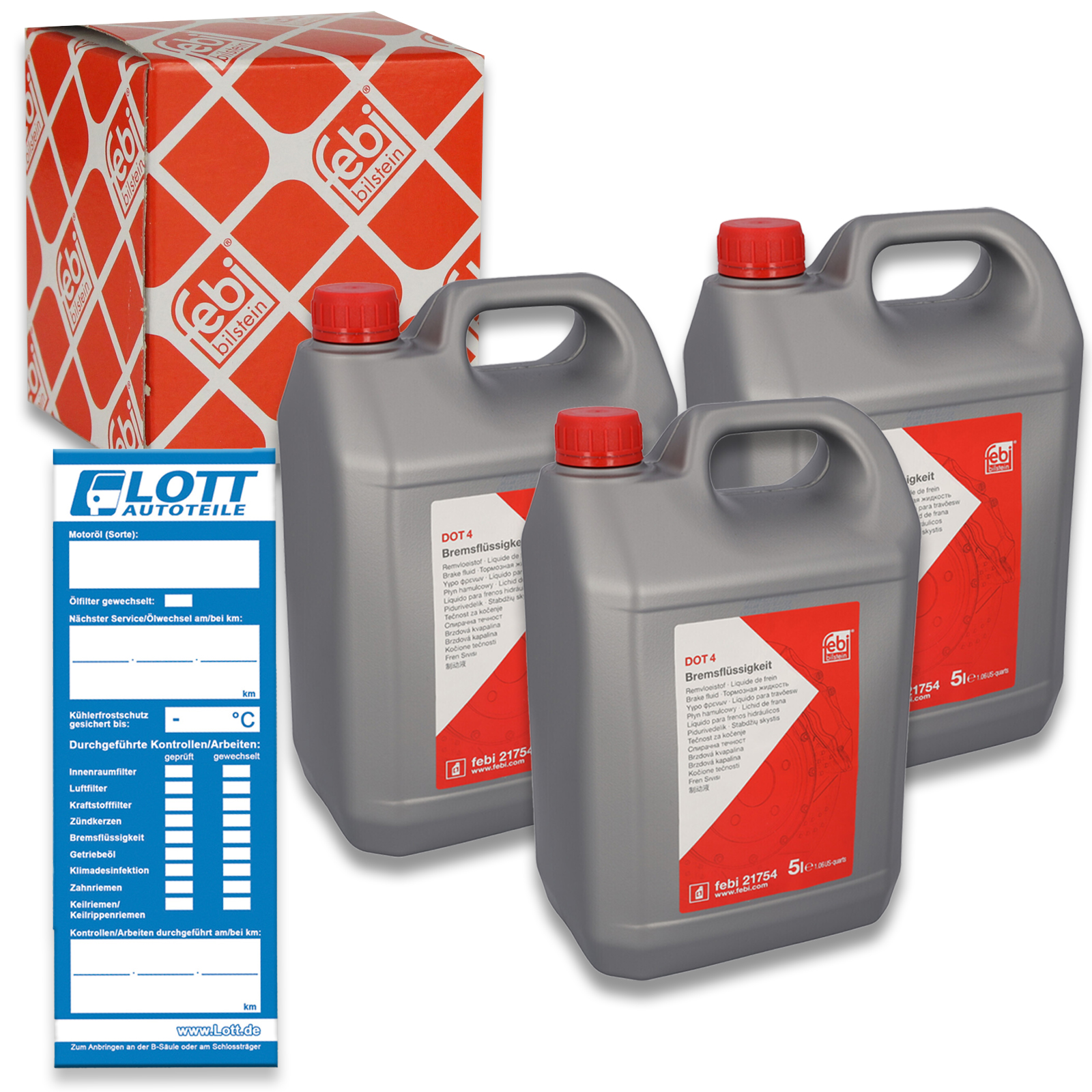 3x 5L FEBI BILSTEIN Bremsflüssigkeit Dot 4