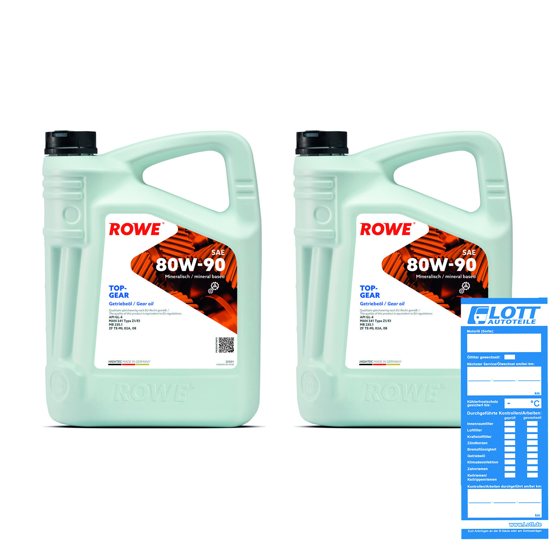 2x ROWE Motoröl 5L Liter HIGHTEC TOPGEAR SAE 80W-90