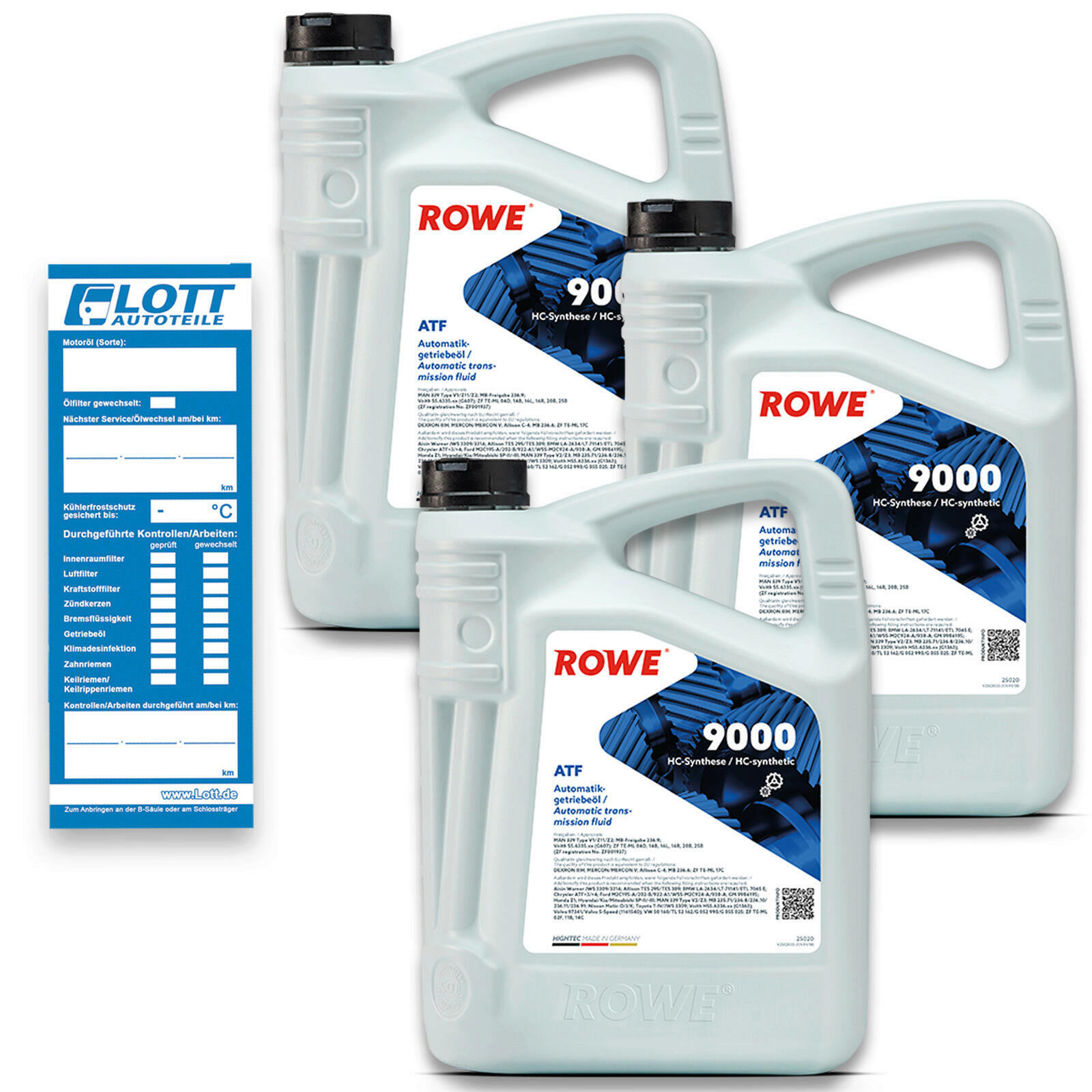 15L ROWE HIGHTEC ATF 9000 Automatikgetriebeöl MB 236.9 ZF TE-ML 16L 16R 16C