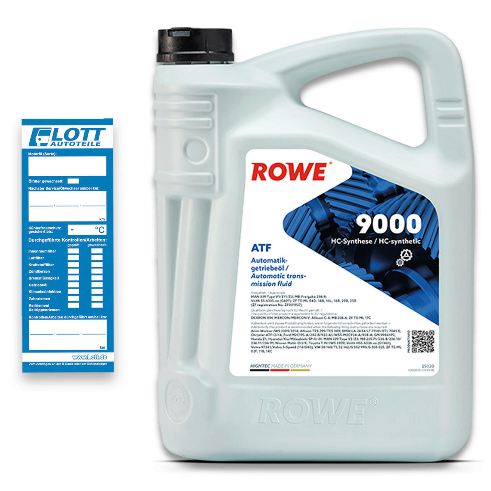 15L ROWE HIGHTEC ATF 9000 Automatikgetriebeöl MB 236.9 ZF TE-ML 16L 16R 16C