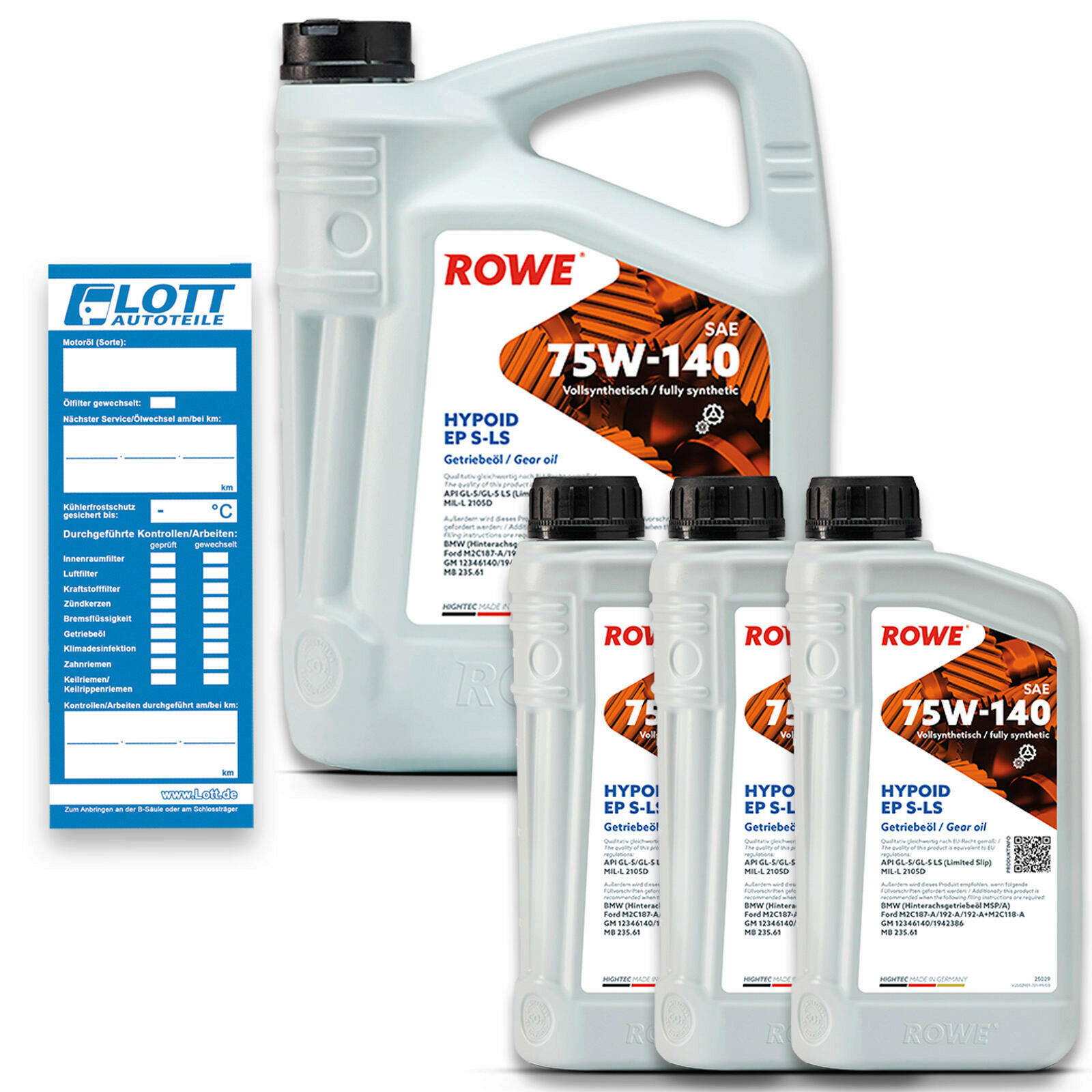 8L Rowe Hightec Hypoid EP 75W-140 Getriebeöl API GL-5 / GL-5 LS (Limited Slip)