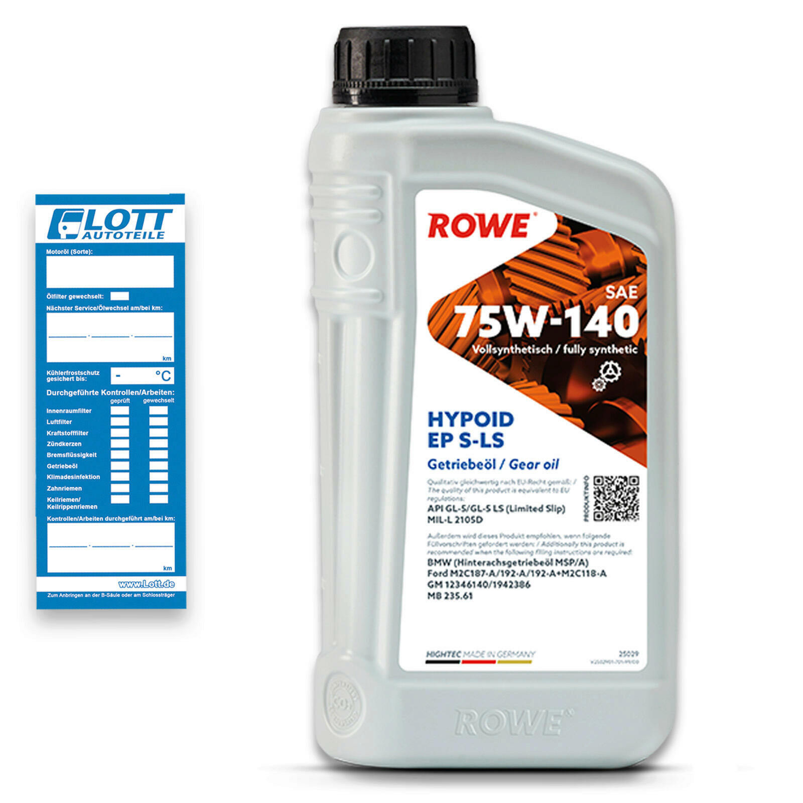 8L Rowe Hightec Hypoid EP 75W-140 Getriebeöl API GL-5 / GL-5 LS (Limited Slip)