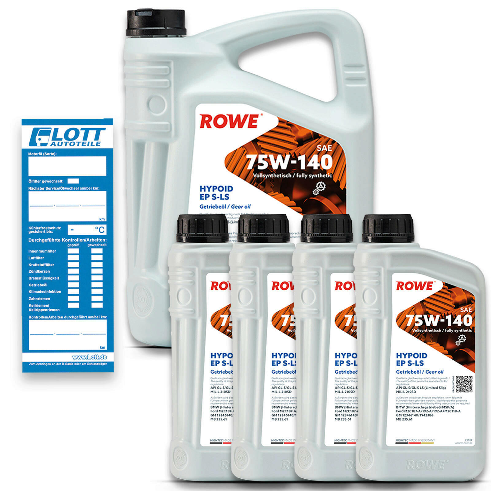 9L Rowe Hightec Hypoid EP 75W-140 Getriebeöl API GL-5 / GL-5 LS (Limited Slip)