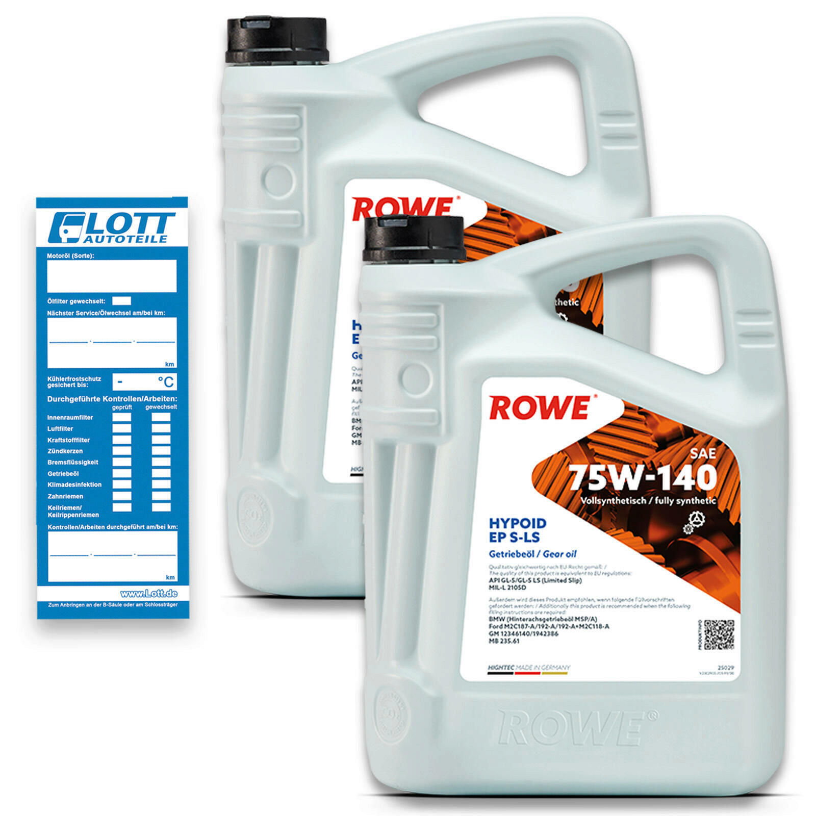 10L Rowe Hightec Hypoid EP 75W-140 Getriebeöl API GL-5 / GL-5 LS (Limited Slip)