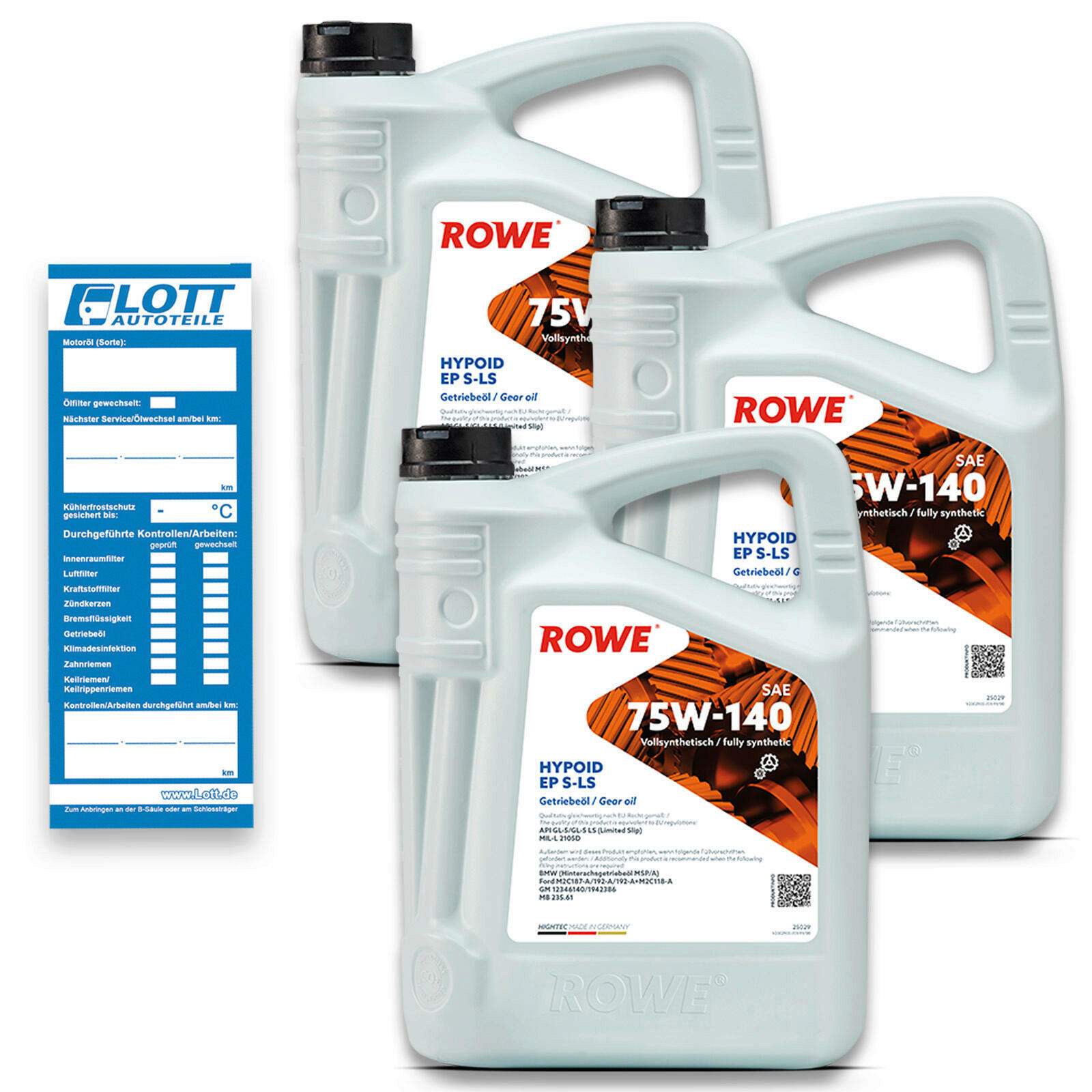 15L Rowe Hightec Hypoid EP 75W-140 Getriebeöl API GL-5 / GL-5 LS (Limited Slip)