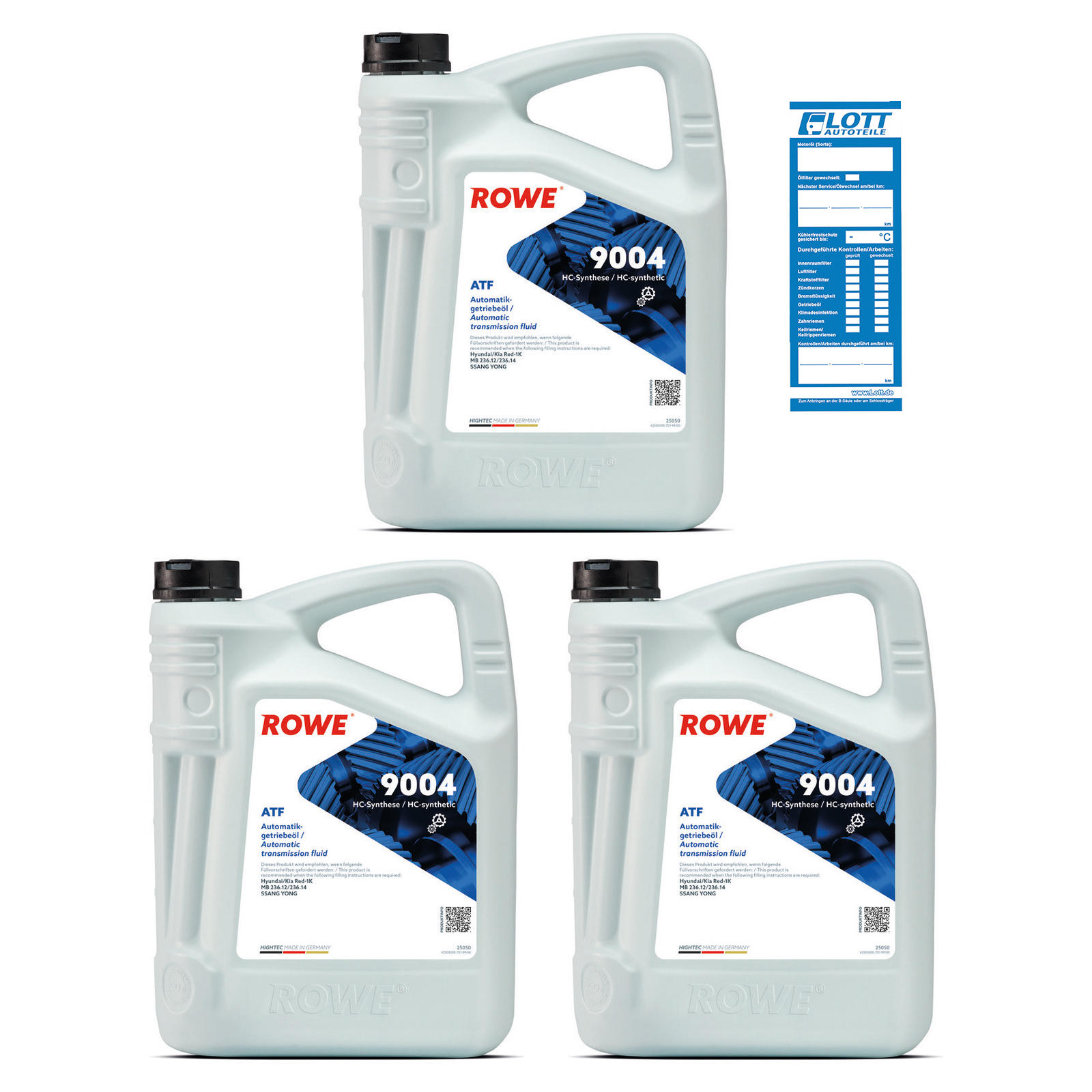 3x 5L ROWE Getriebeöle Schaltgetriebe HIGHTEC ATF 9004 25050-0050-99