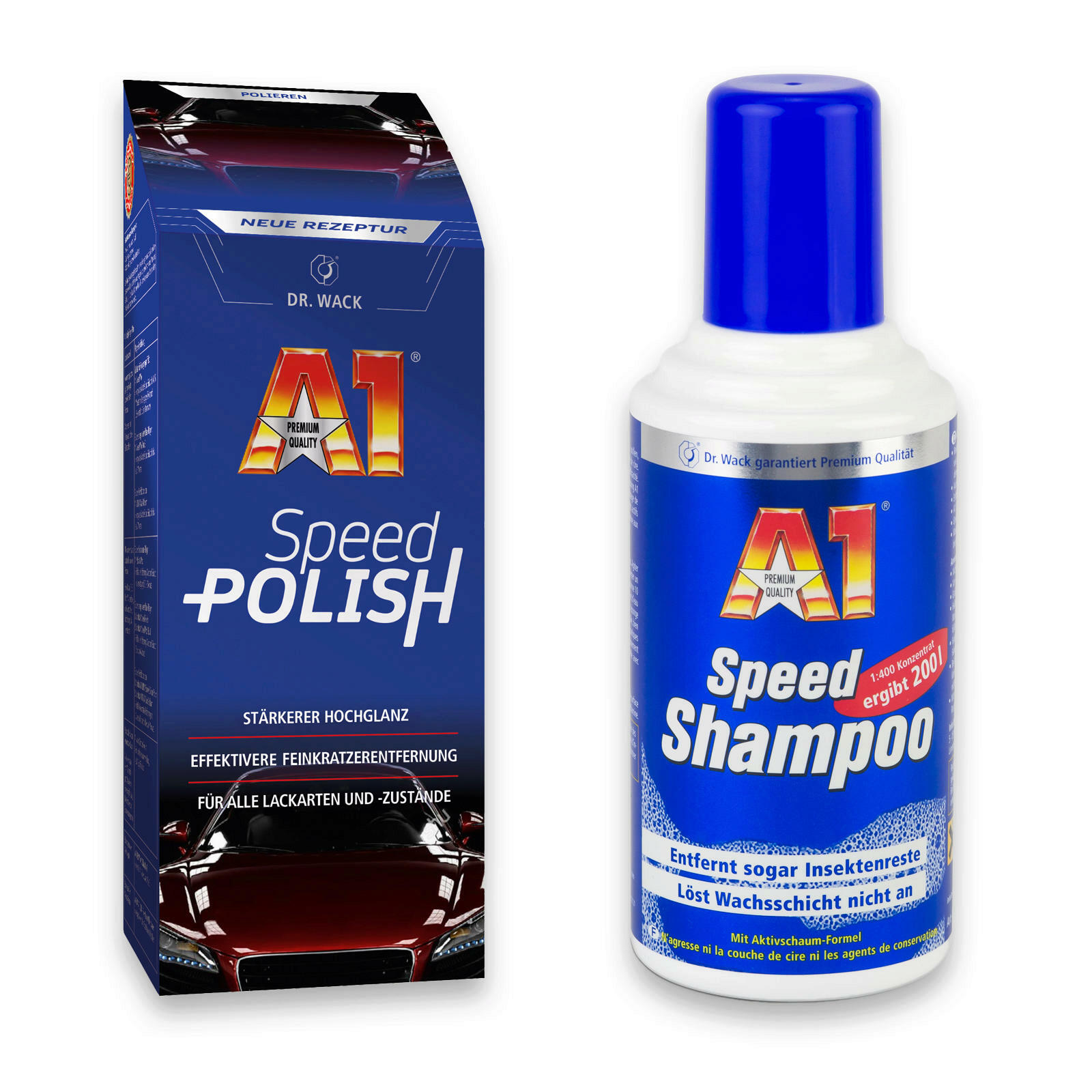 500ml Dr.Wack A1 Speed Shampoo + 500ml A1 Speed Polish Lack Politur Pflegeset