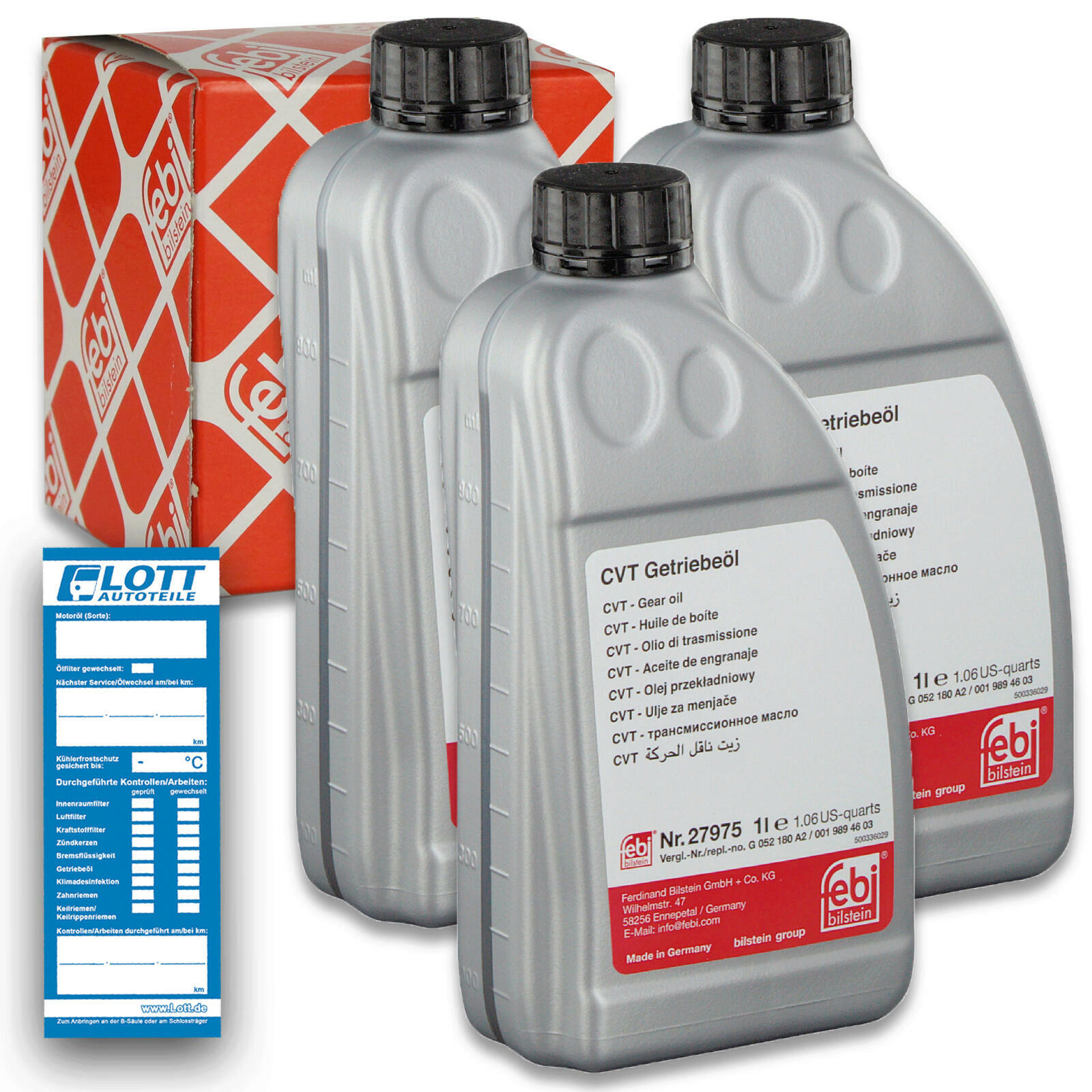 3x 1L FEBI BILSTEIN Automatikgetriebeöl CVT Getriebeöl gelb VW AUDI VW G 052 516