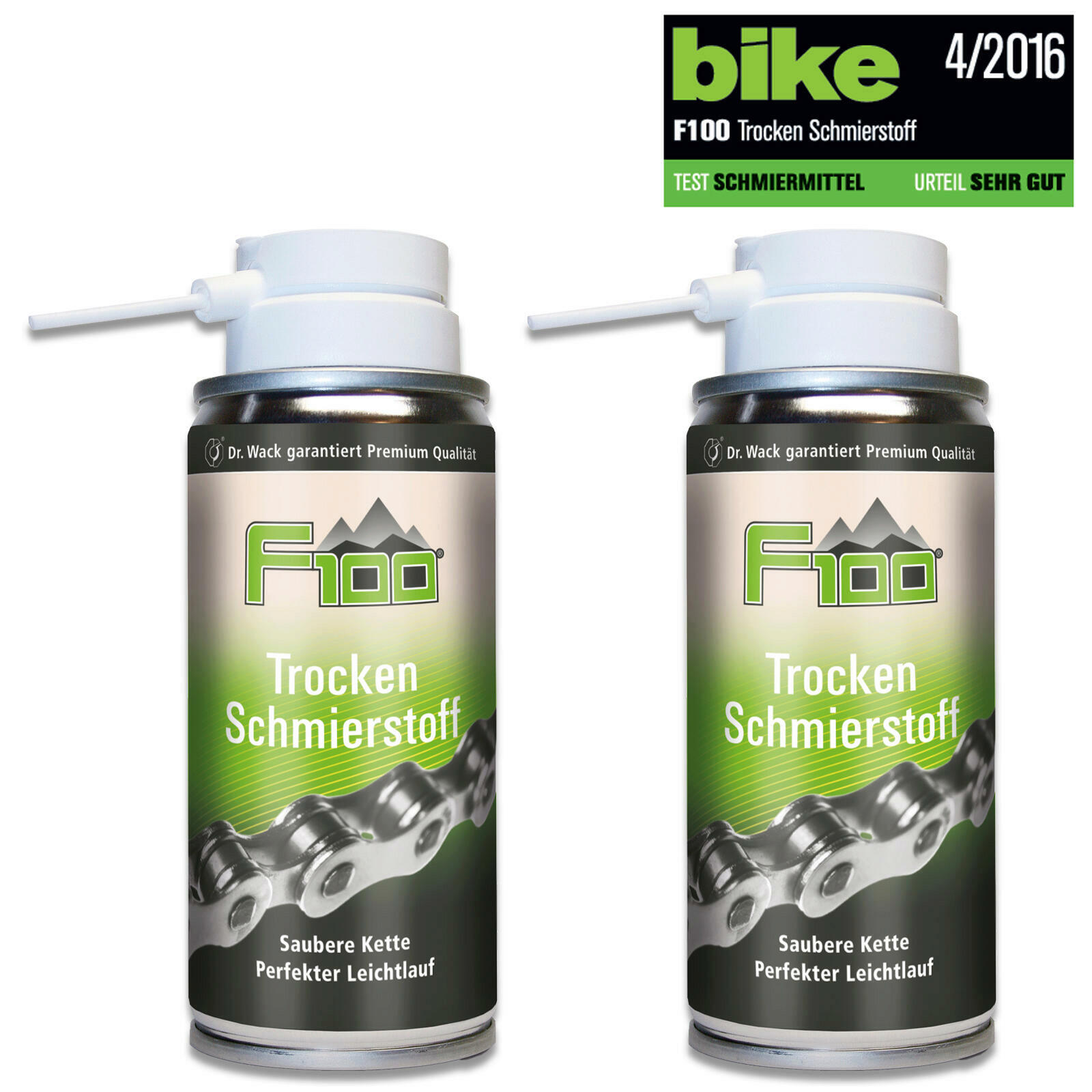2x Dr.Wack F100 Fahrrad Trocken-Schmierstoff Schmierung Schmutzabweisend 100ml