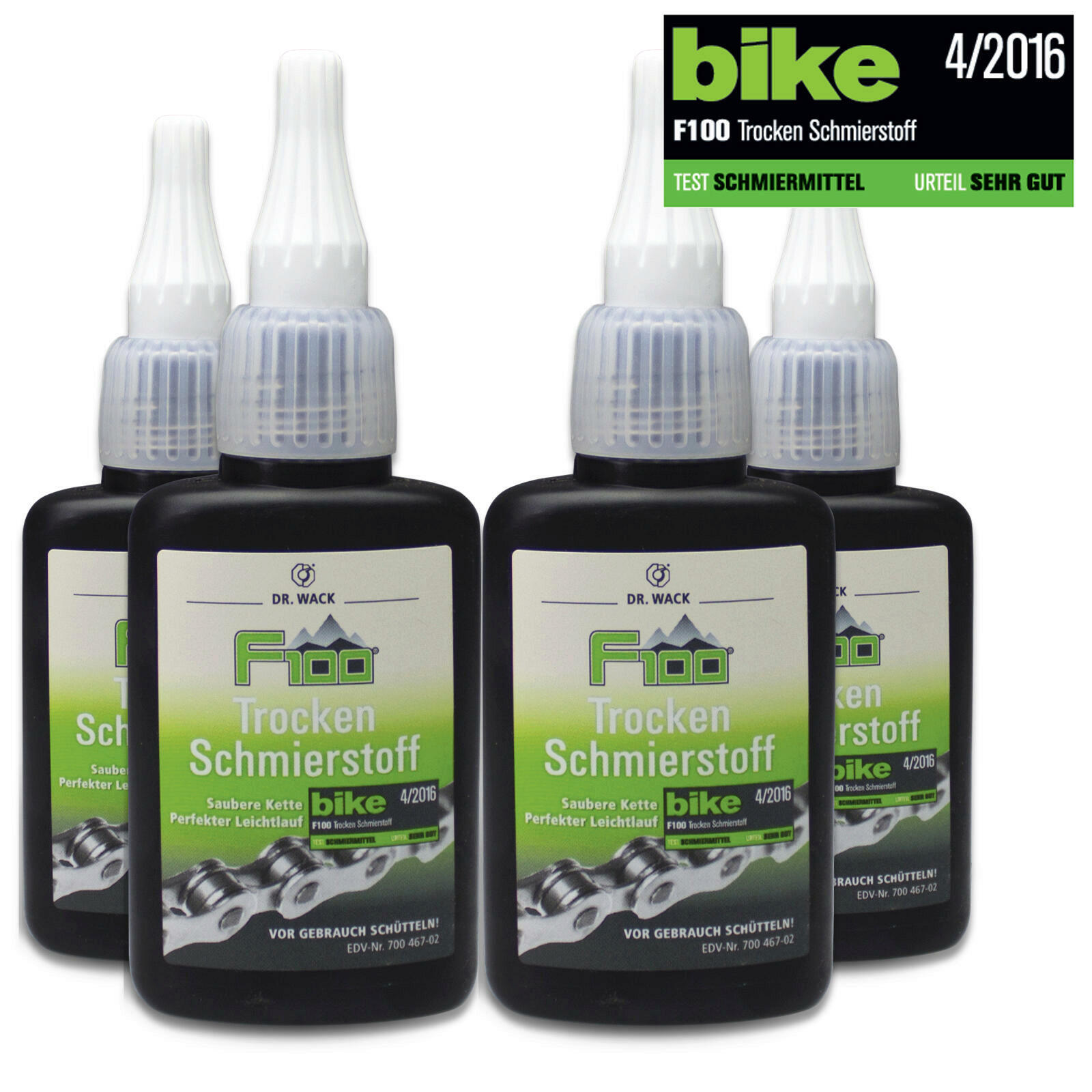 4x Dr. Wack Fahrrad Trocken-Schmierstoff-/mittel Wasser/Schmutzabweisend 50ml