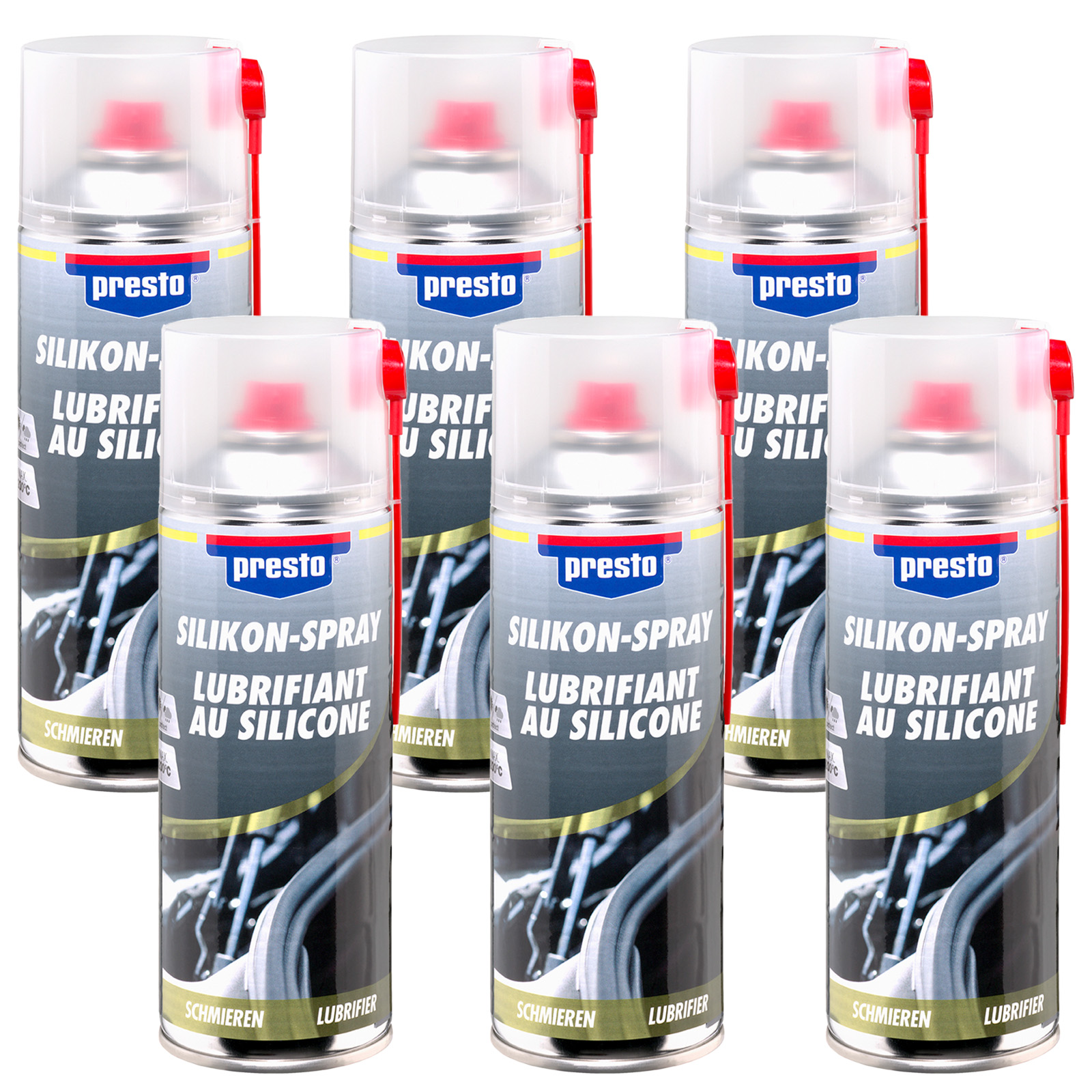 6x Original PRESTO Silikon Silikonspray Universalschmierstoff 400ml 306345