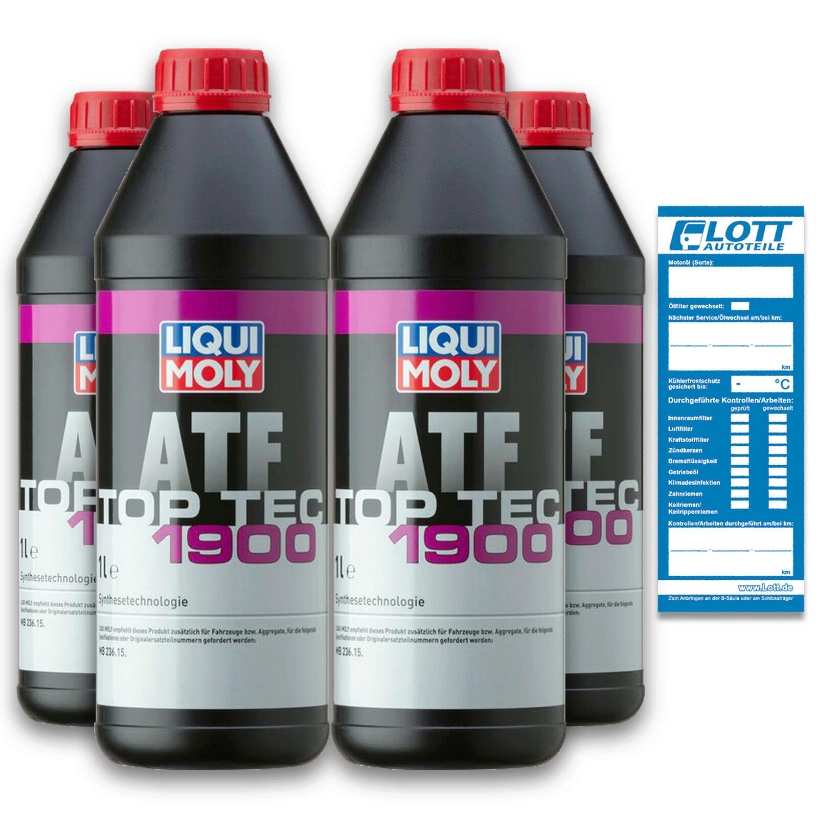 4x 1 Liter Liqui Moly Automatikgetriebeöl Getriebeöl 4 L Top Tec ATF 1900 3648