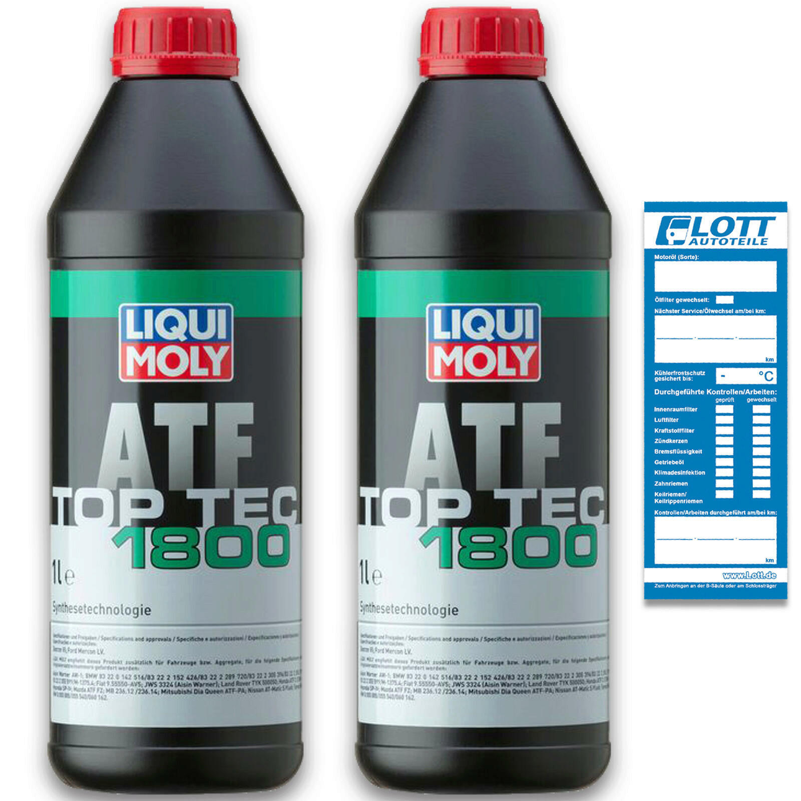 2x 1 Liter Liqui Moly Automatikgetriebeöl Getriebeöl 2L Top Tec ATF...