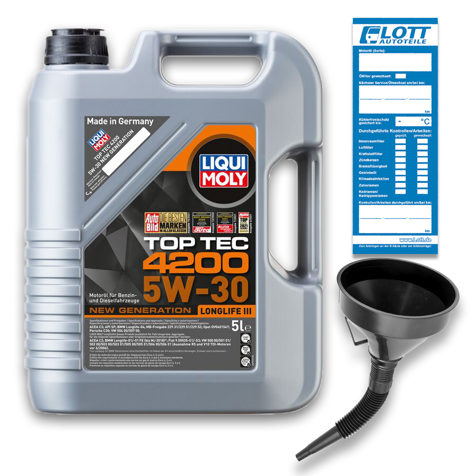 5L LIQUI MOLY Top Tec 4200 LL 3 5W-30 5W30 Motoröl VW 504.00 507.00 + Tr...