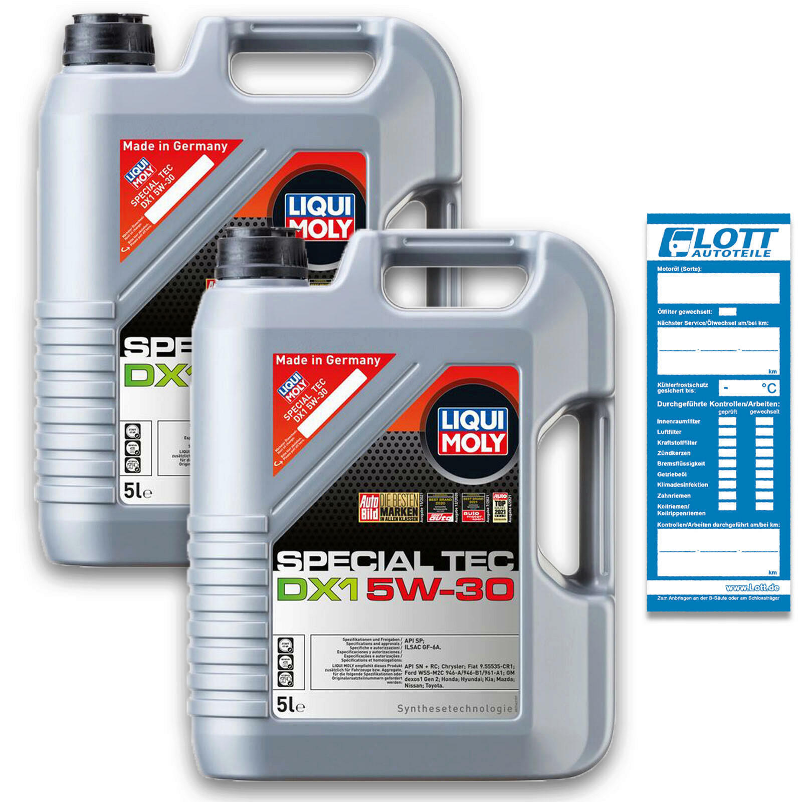 2x 5 Liter Liqui Moly Motorenöl Motoröl Special Tec DX1 5W-30 10 L ...