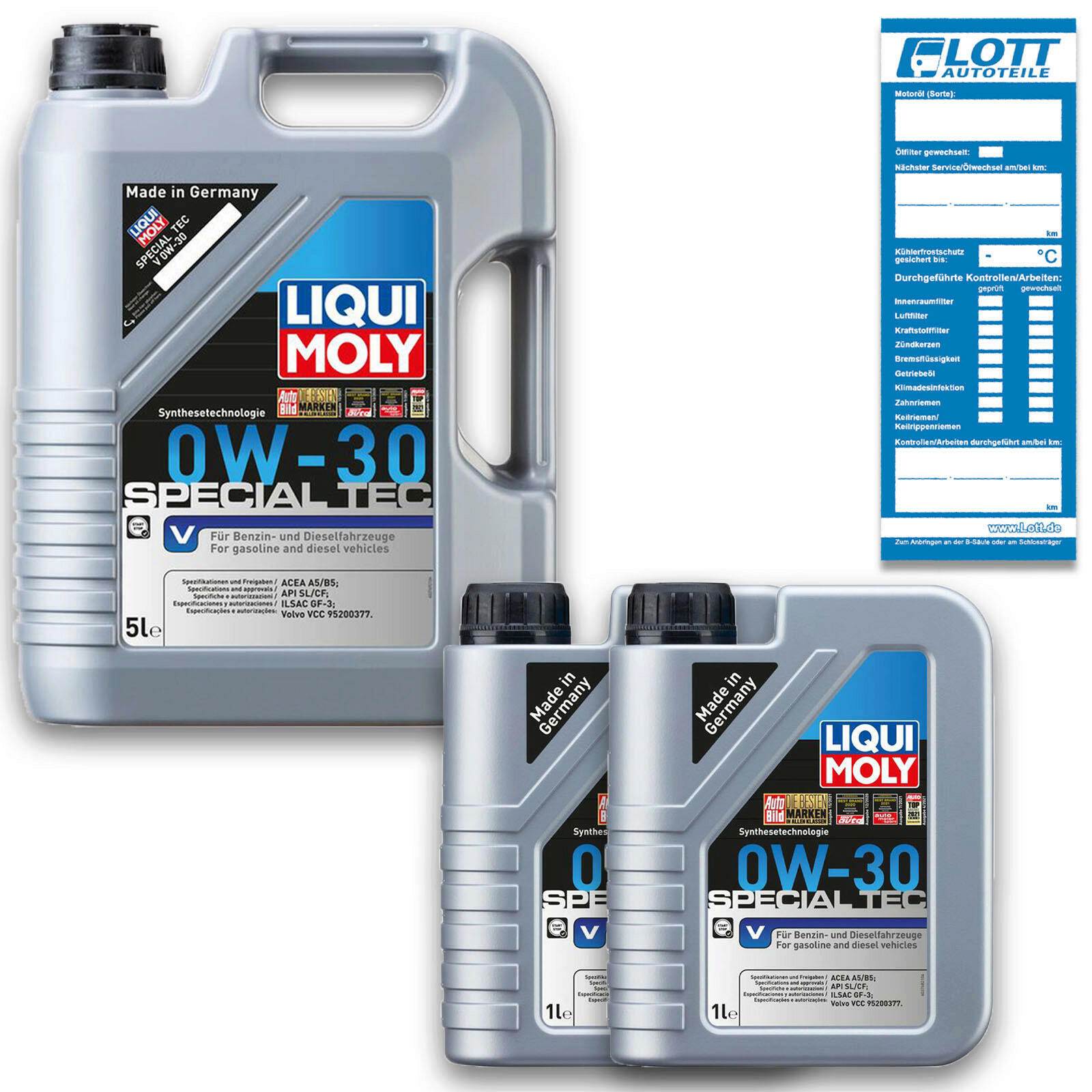7 Liter Liqui Moly Motorenöl Motoröl Special Tec V 0W-30 1x 5L 2x 1...
