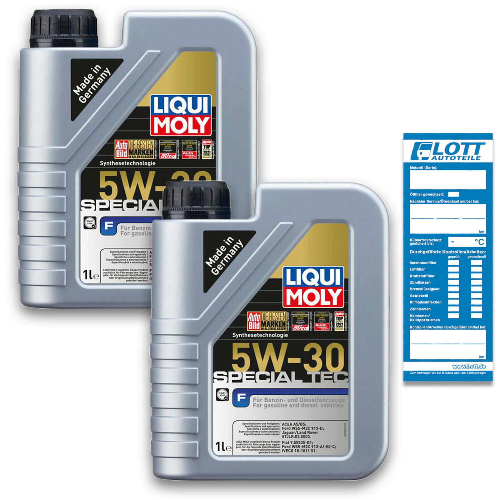 2x 1 Liter Liqui Moly Motoren&ouml;l Motor&ouml;l Special Tec F 5W-30...
