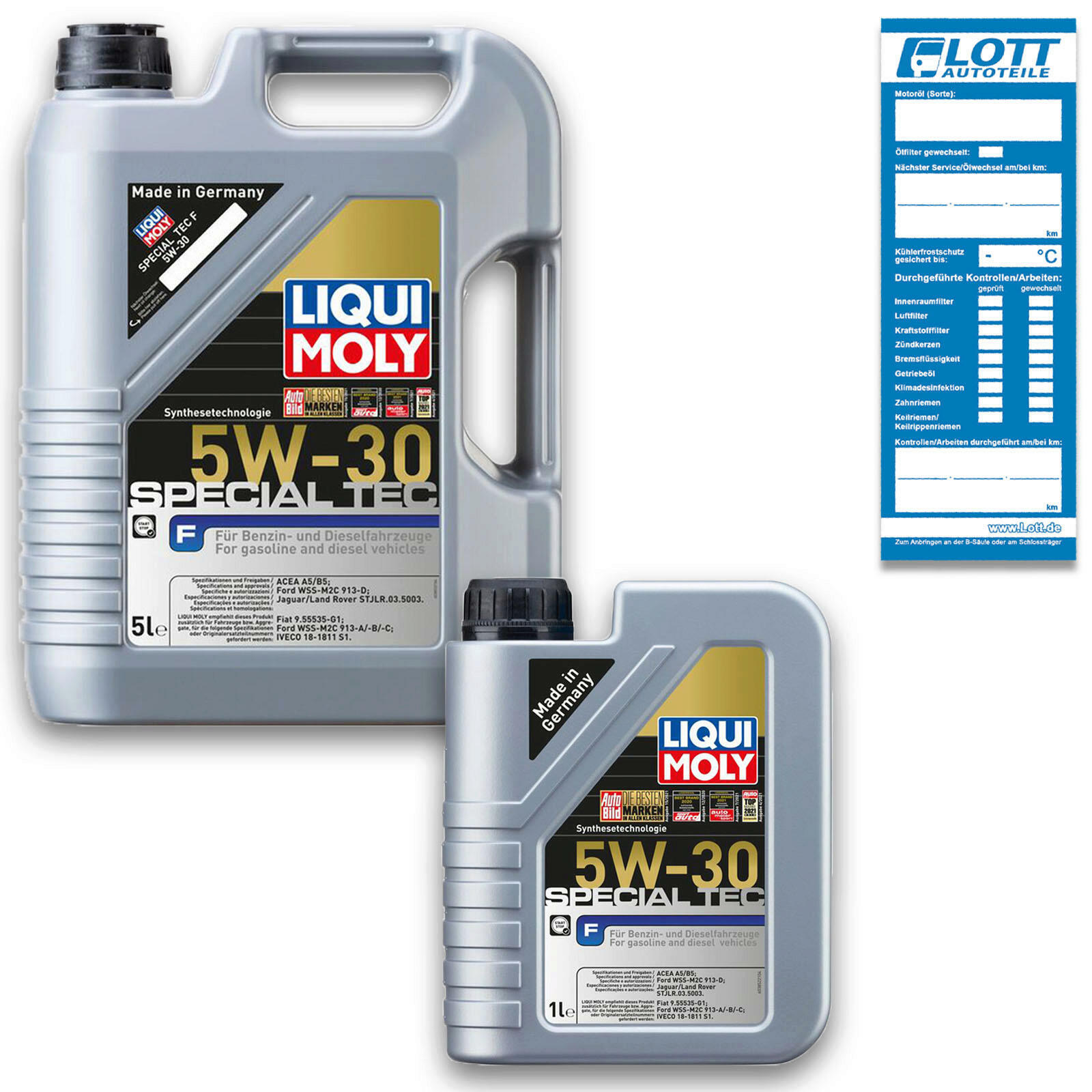 6L Liqui Moly Special Tec F 5W-30 Motoröl ACEA A5/B5 Ford WSS-M2C 913-D ...