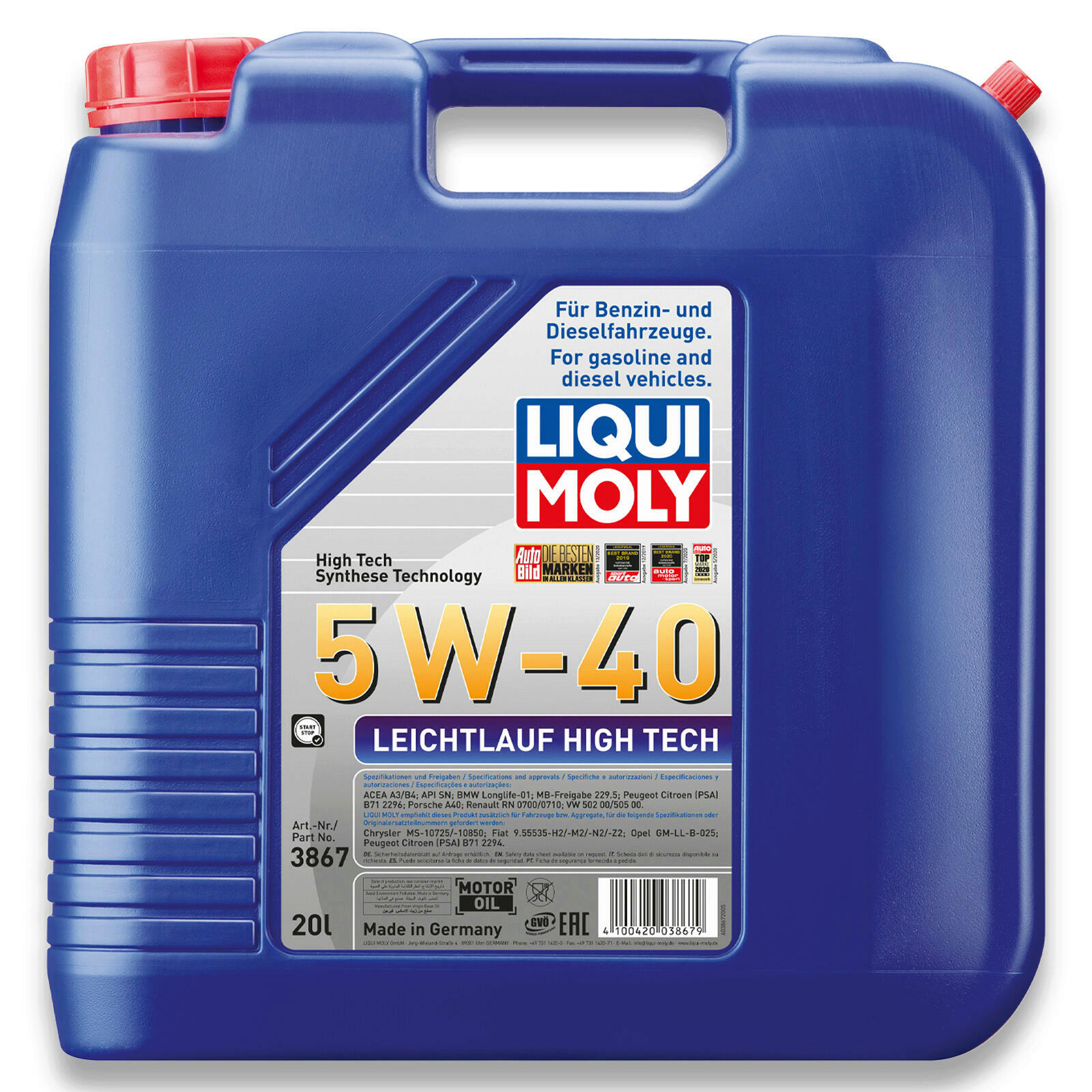 Liqui Moly Leichtlaufmotoren&ouml;l High Tech 5W-40 20L