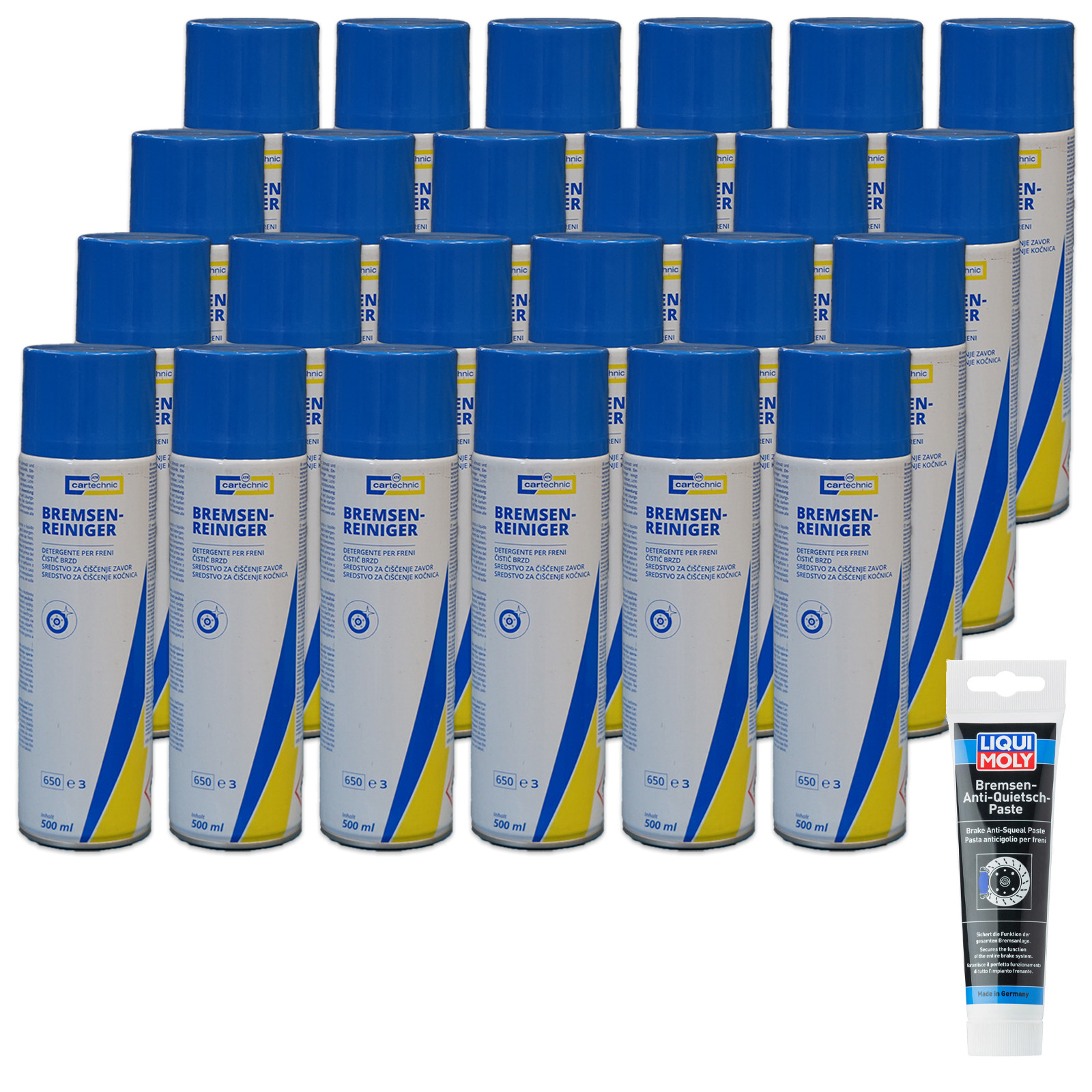 24x 500ml Cartechnic Bremsenreiniger + Liqui Moly Anti-Quietsch-Paste Tube 10...