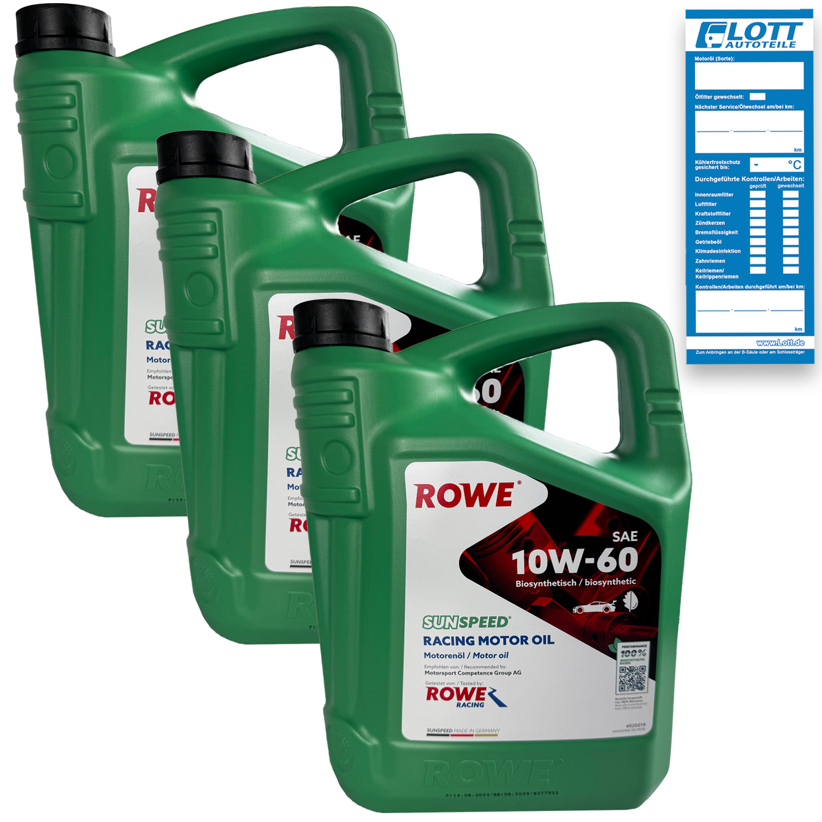 5L Rowe SUNSPEED RACING MOTOR OIL SAE 10W-60 Motorenöl voll kompatibel R...