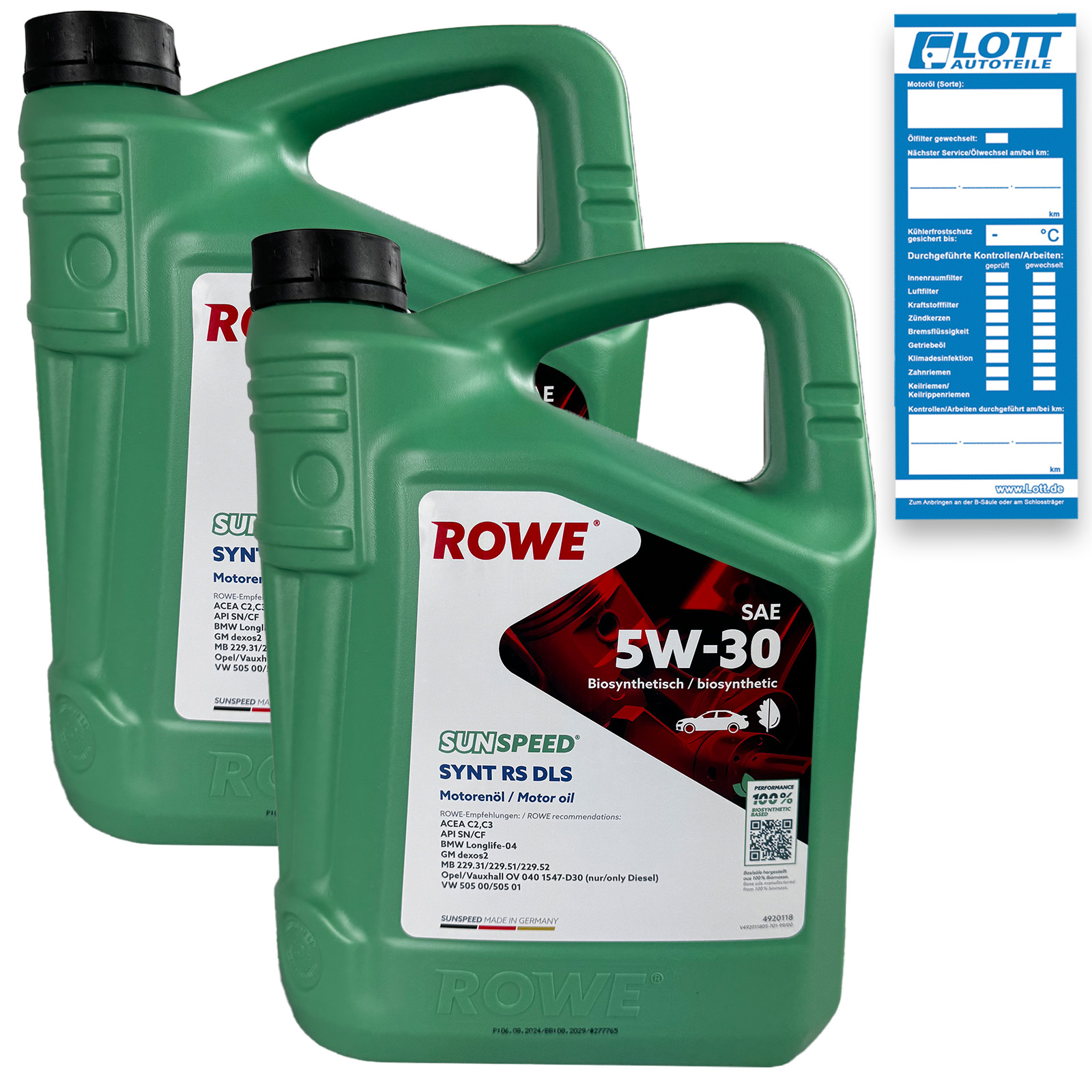 5L Rowe SUNSPEED SYNT RS DLS SAE 5W-30 Öl BMW Longlife-04 VW 505 00/505 01