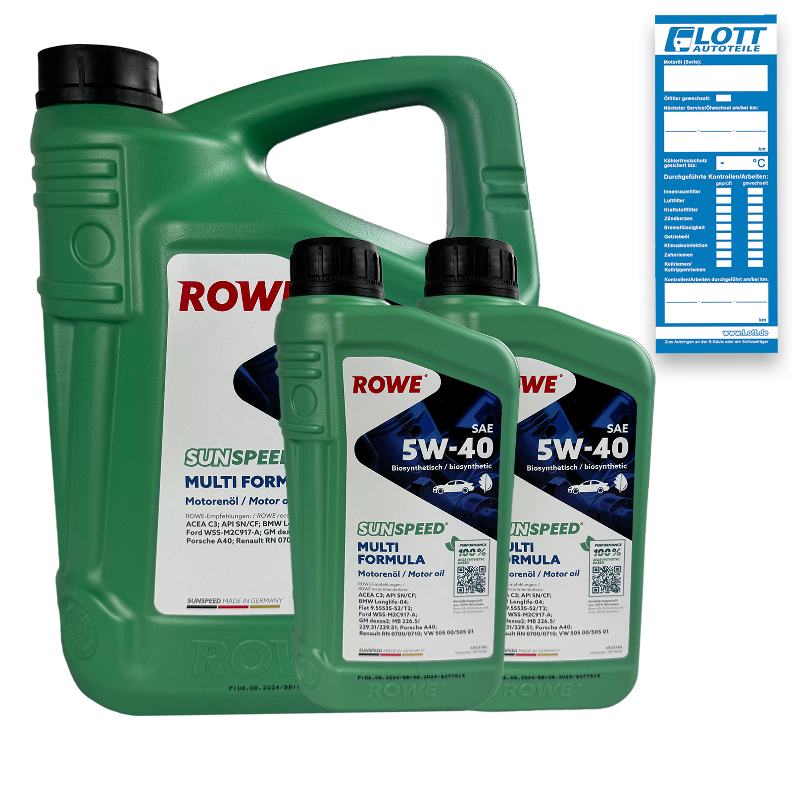 5L Rowe SUNSPEED MULTI FORMULA SAE 5W-40 BMW Longlife-04 MB 229.31/229.51/226.5