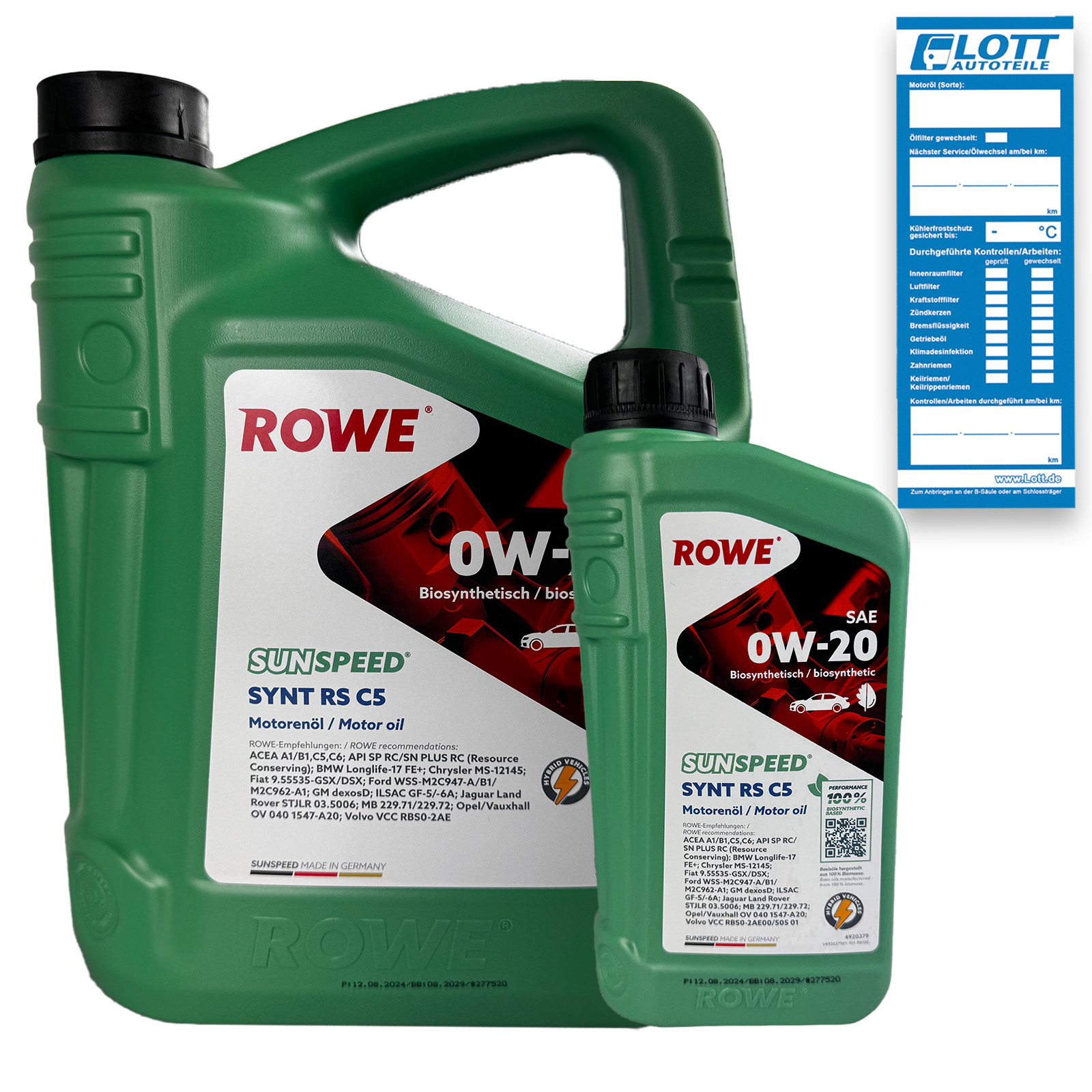 5L Rowe SUNSPEED SYNT RS C5 SAE 0W-20 Öl BMW Longlife-17 FE+ MB 229.71/2...