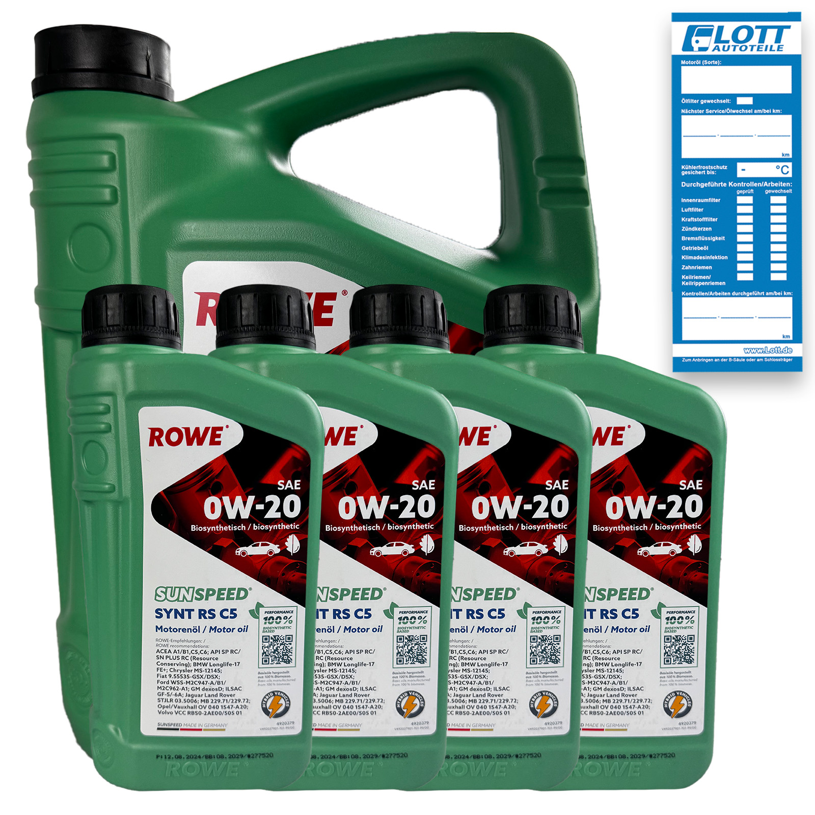 5L Rowe SUNSPEED SYNT RS C5 SAE 0W-20 Öl BMW Longlife-17 FE+ MB 229.71/2...