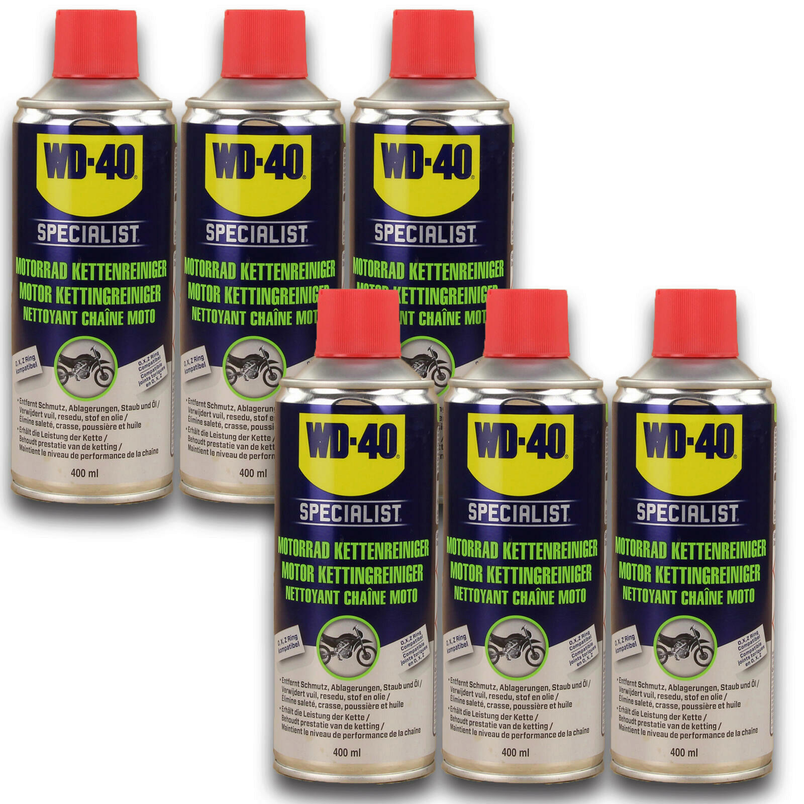 6x 400ml WD-40 Kettenreiniger Specialist Motorrad Motorbike Series Spray
